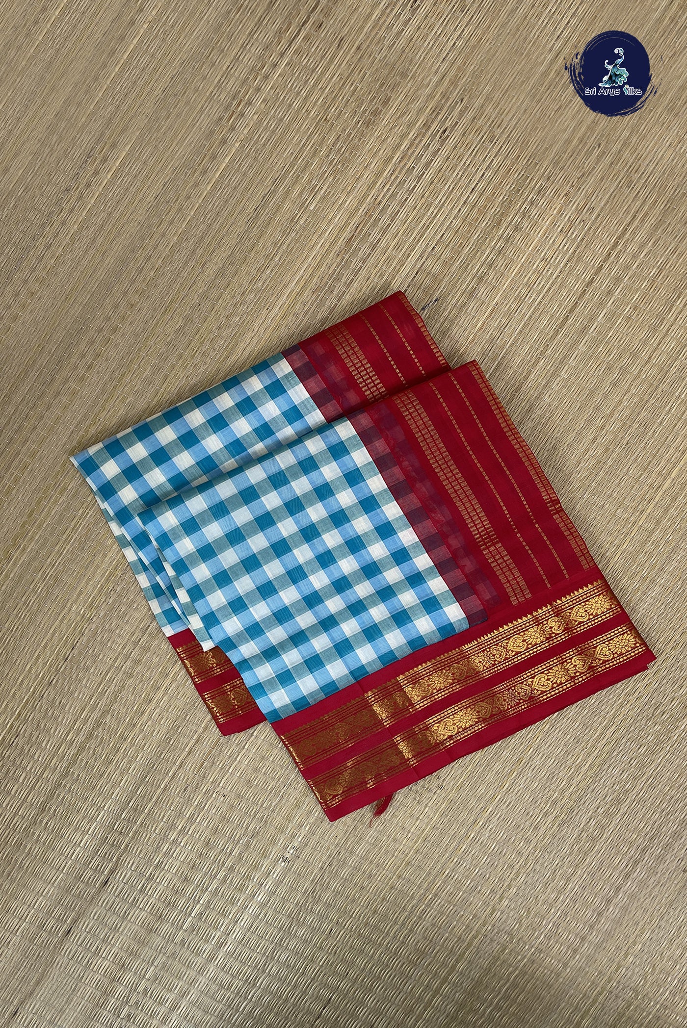 Multi Colour Checked Saree With Paalum Pazham Kattam Pattern