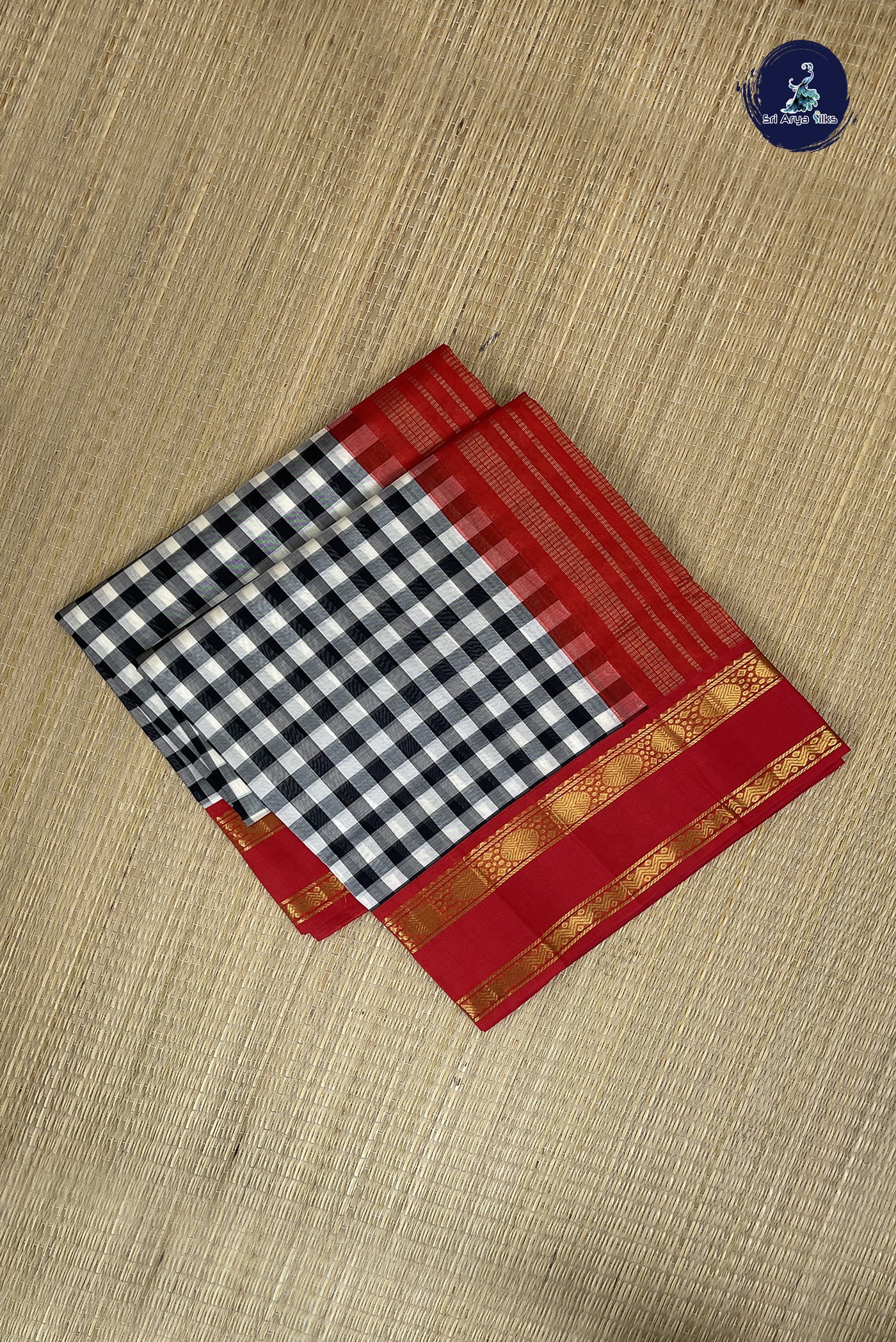 Multi Colour Checked Saree With Paalum Pazham Kattam Pattern
