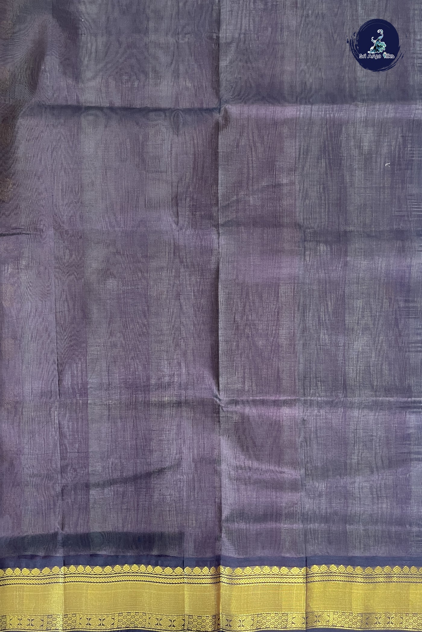 Grey Korvai Silk Cotton Saree With Zari Buttas Pattern