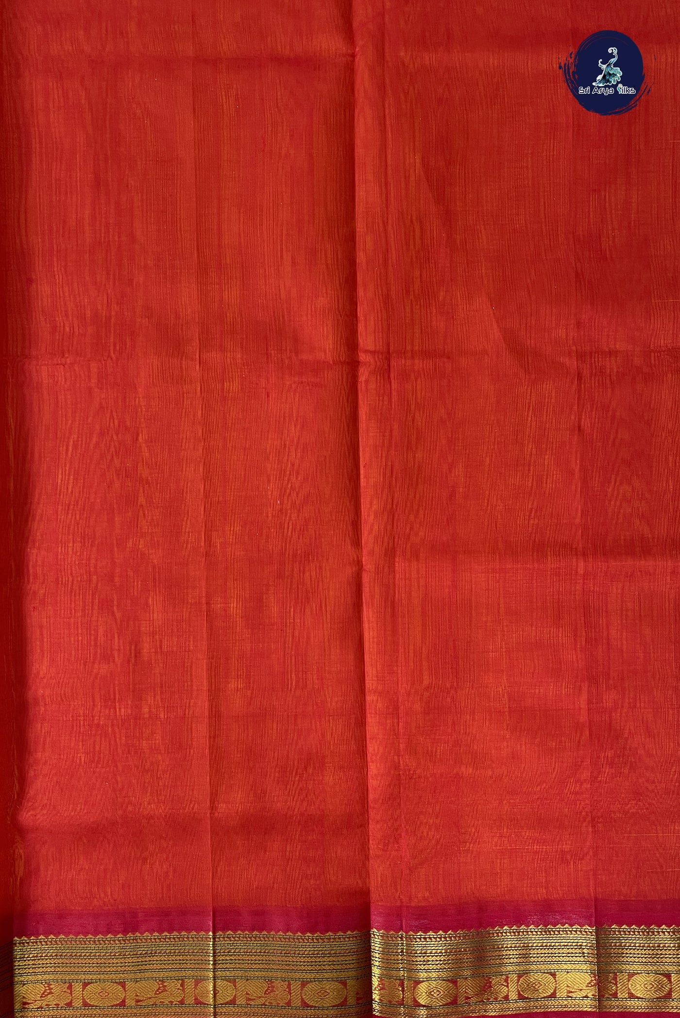 Mango Yellow Korvai Silk Cotton Saree With Plain Pattern