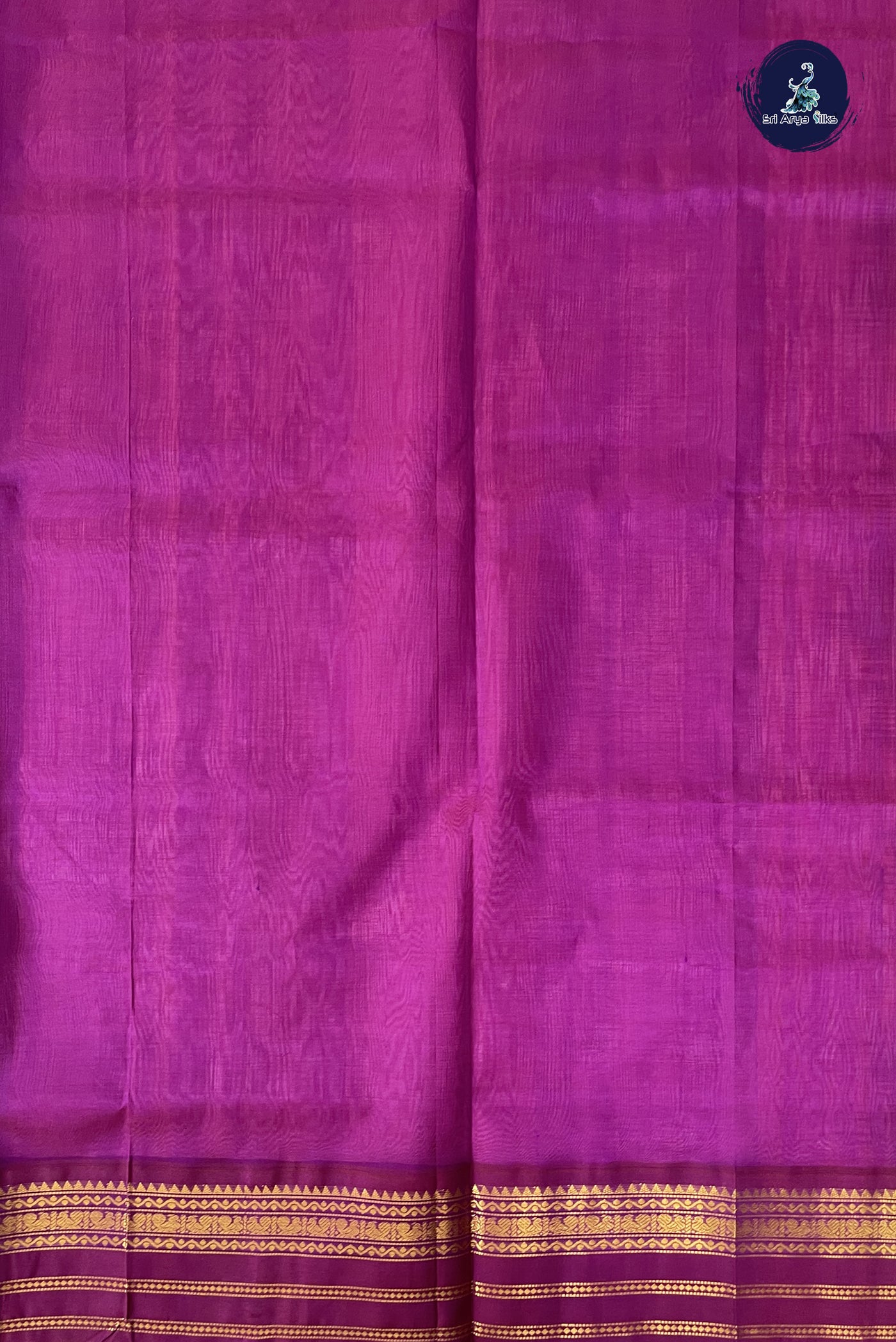 Baby Pink Korvai Silk Cotton Saree With Plain Pattern