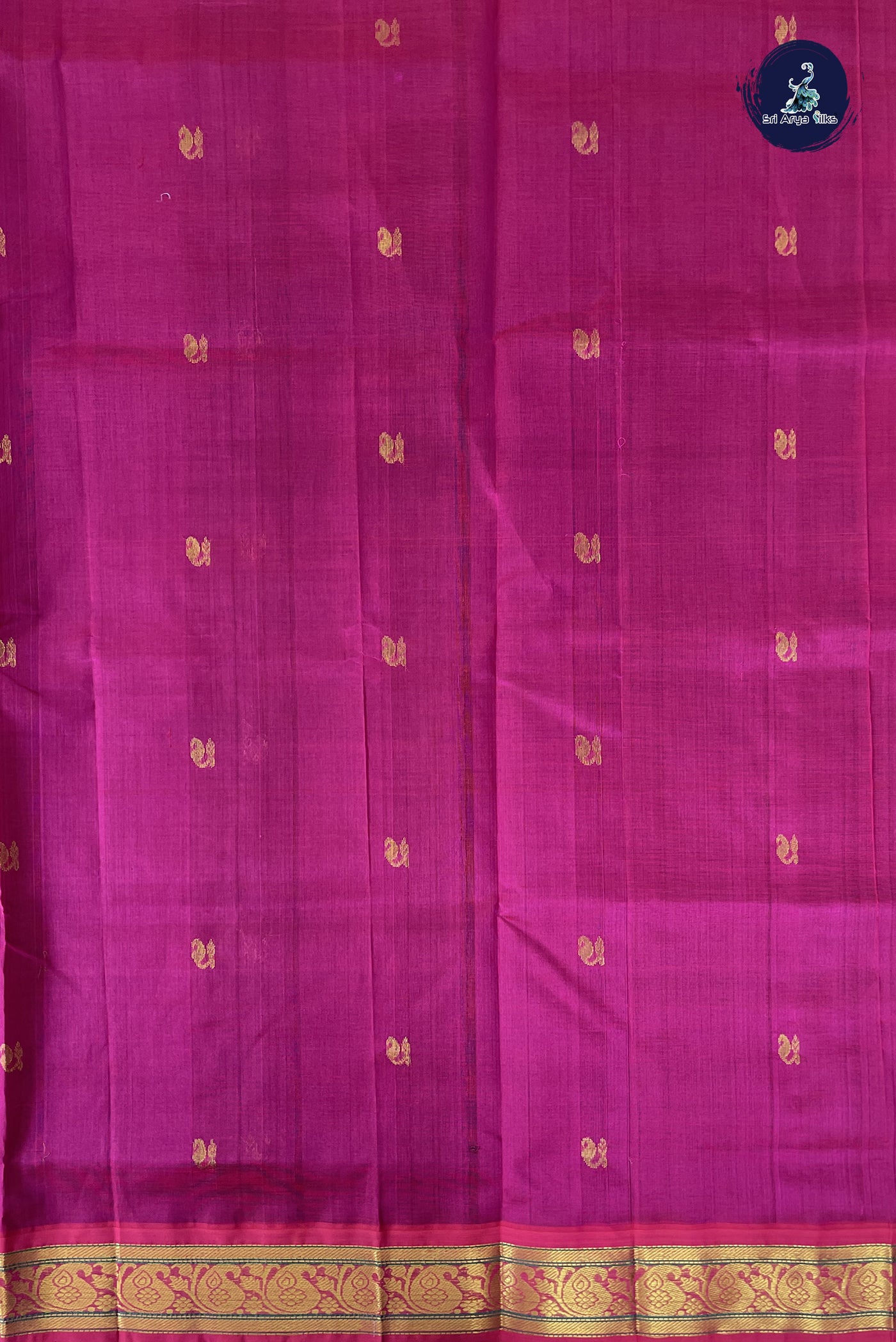Coffee Brown Korvai Silk Cotton Saree With Zari Buttas Pattern