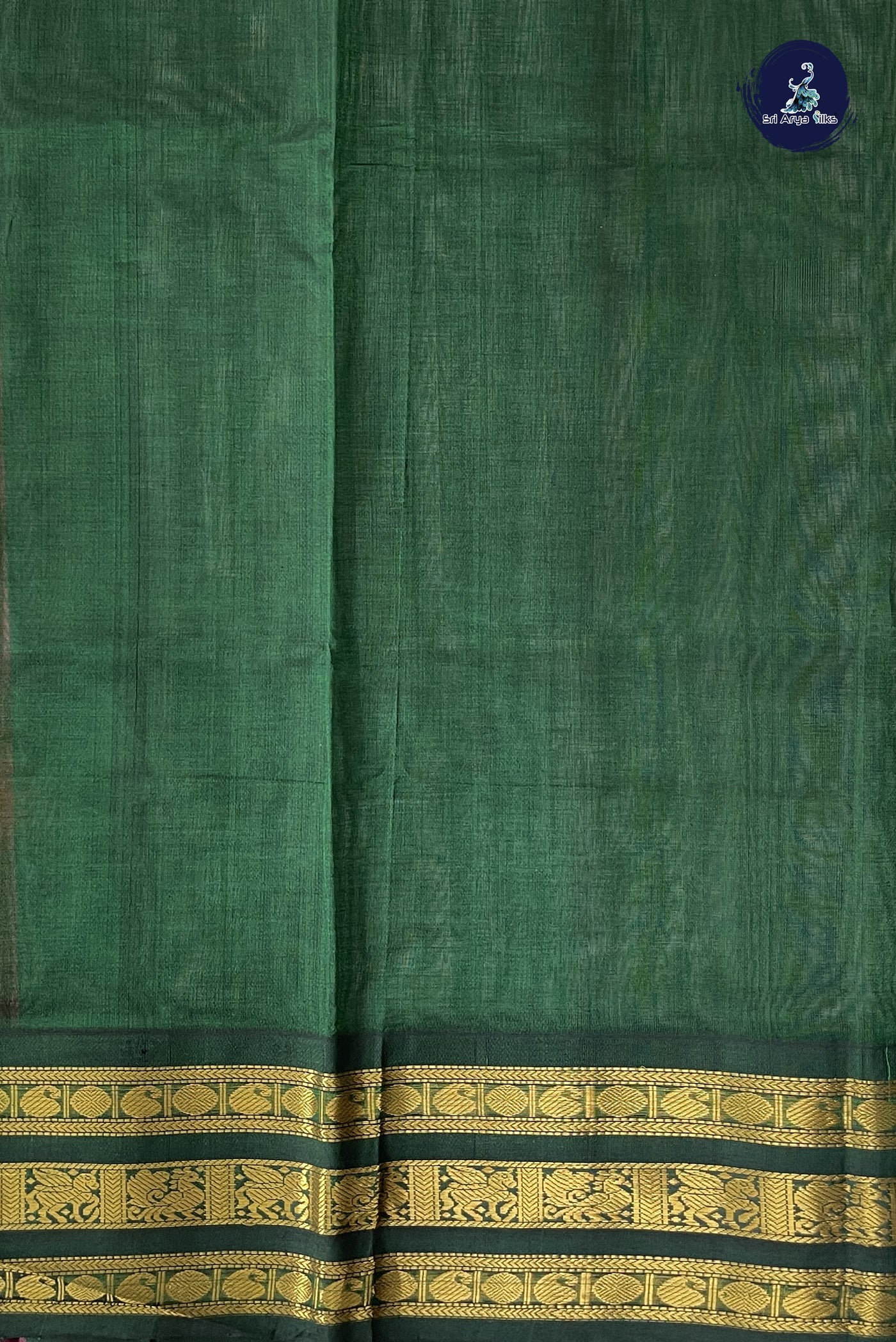Peach Korvai Silk Cotton Saree With Zari Buttas Pattern