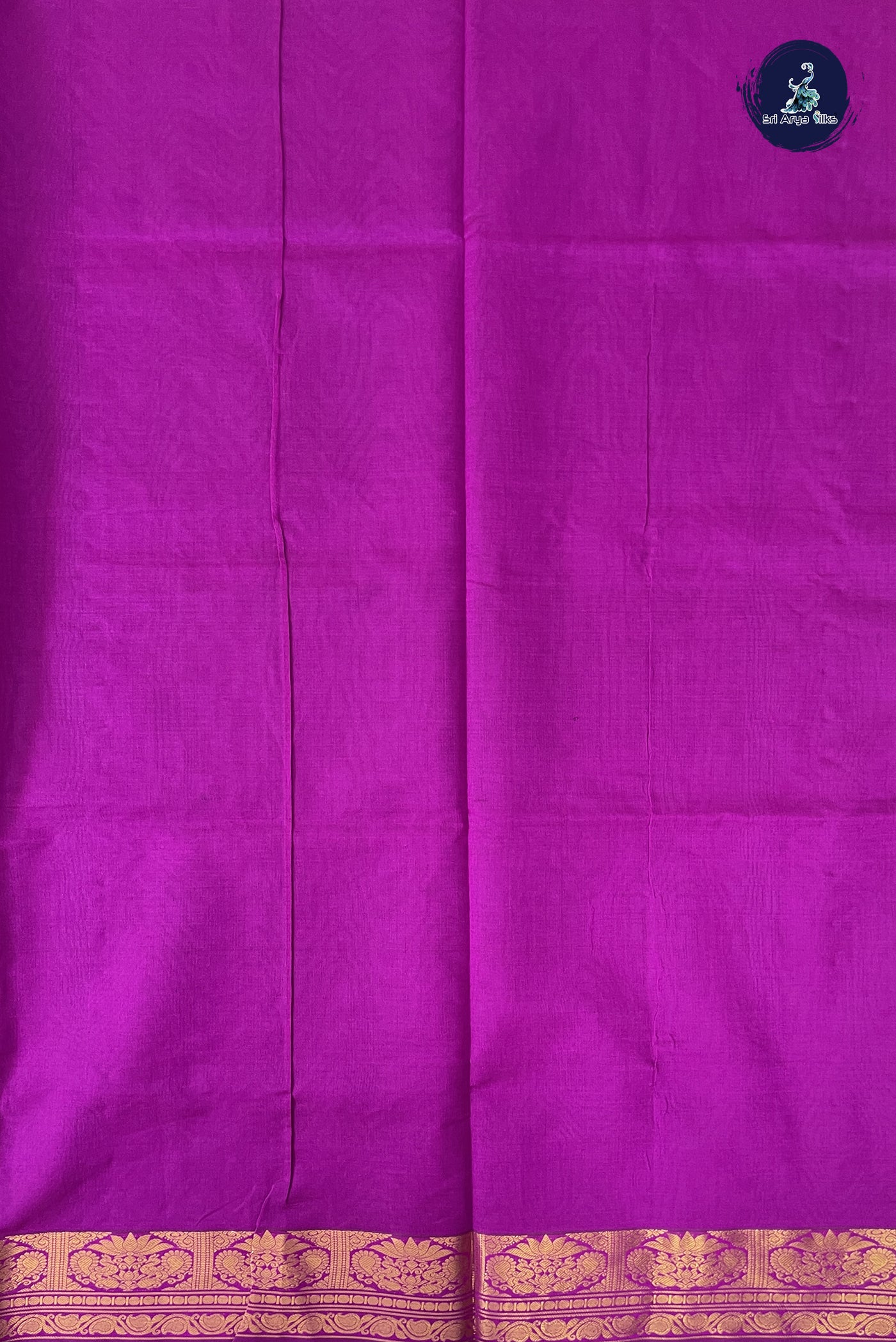 Lavender Kanchi Semi Silk Cotton Saree With Plain Pattern