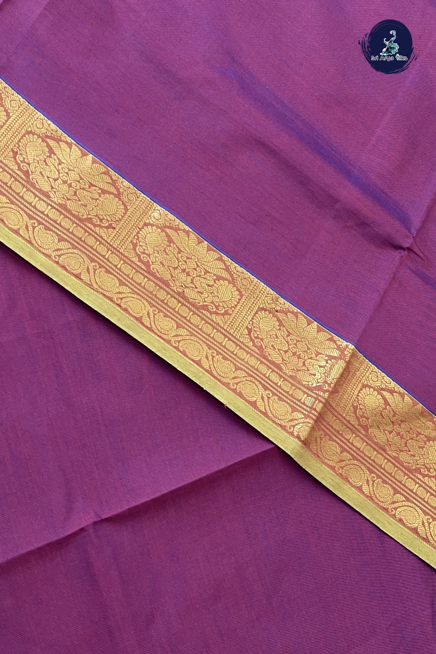 Dual Tone Brown Kanchi Semi Silk Cotton Saree With Plain Pattern