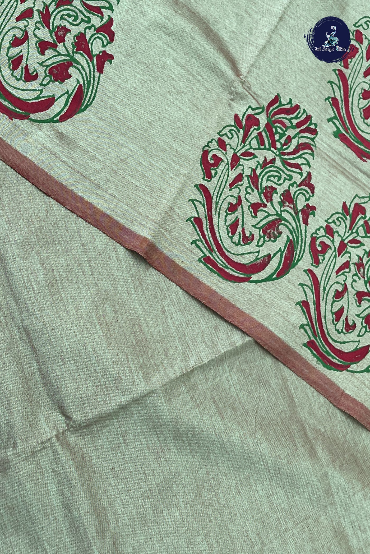 Pastel Shade Kanchi Semi Silk Cotton Saree With Printed Pattern