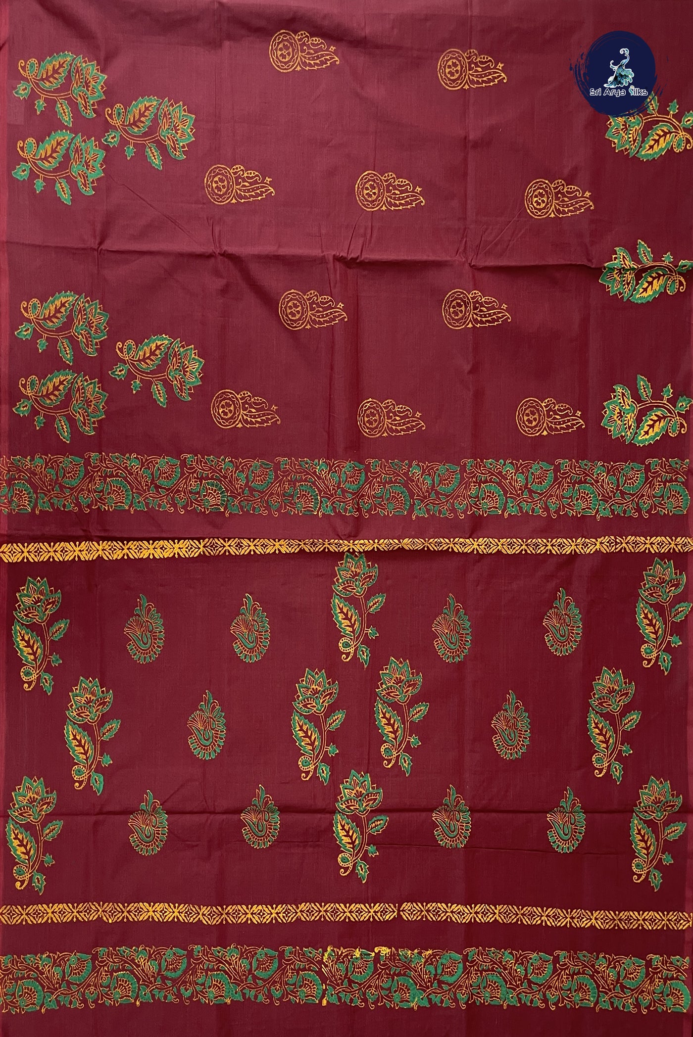 Brown Kanchi Semi Silk Cotton Saree With Printed Pattern