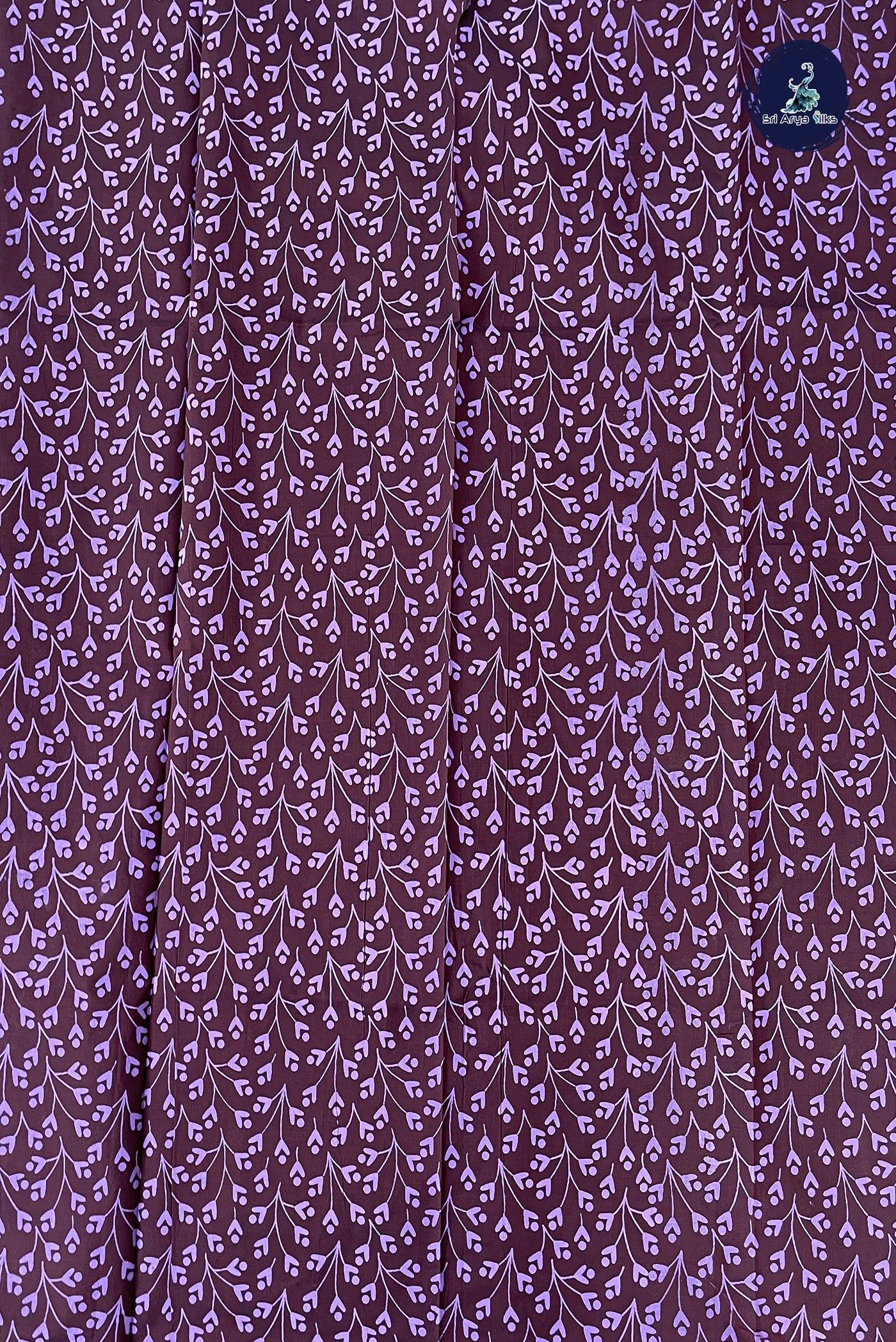 Lavender Kanchi Semi Silk Cotton Saree With Printed Pattern