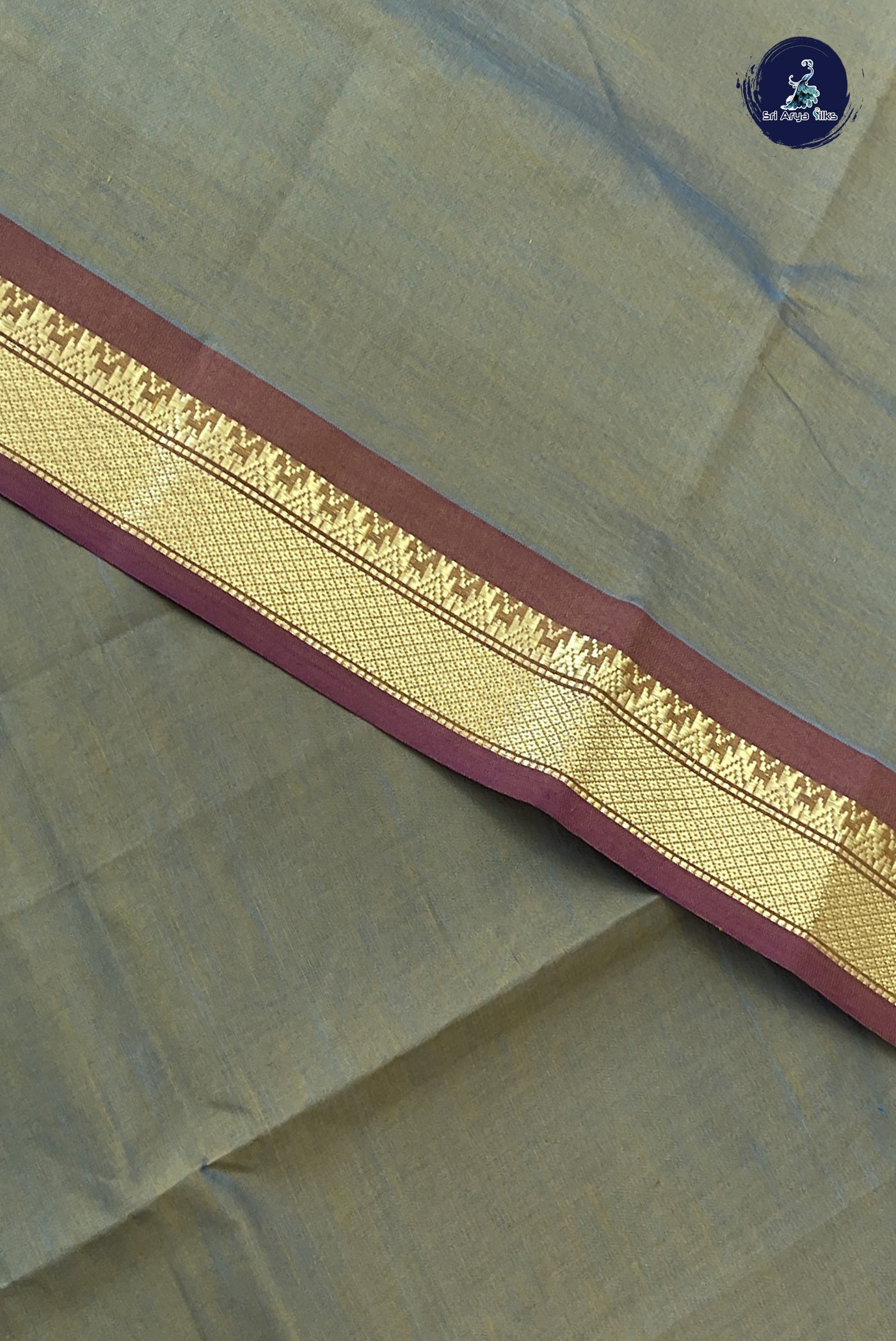 Pastel Shade Kanchi Semi Silk Cotton Saree With Plain Pattern