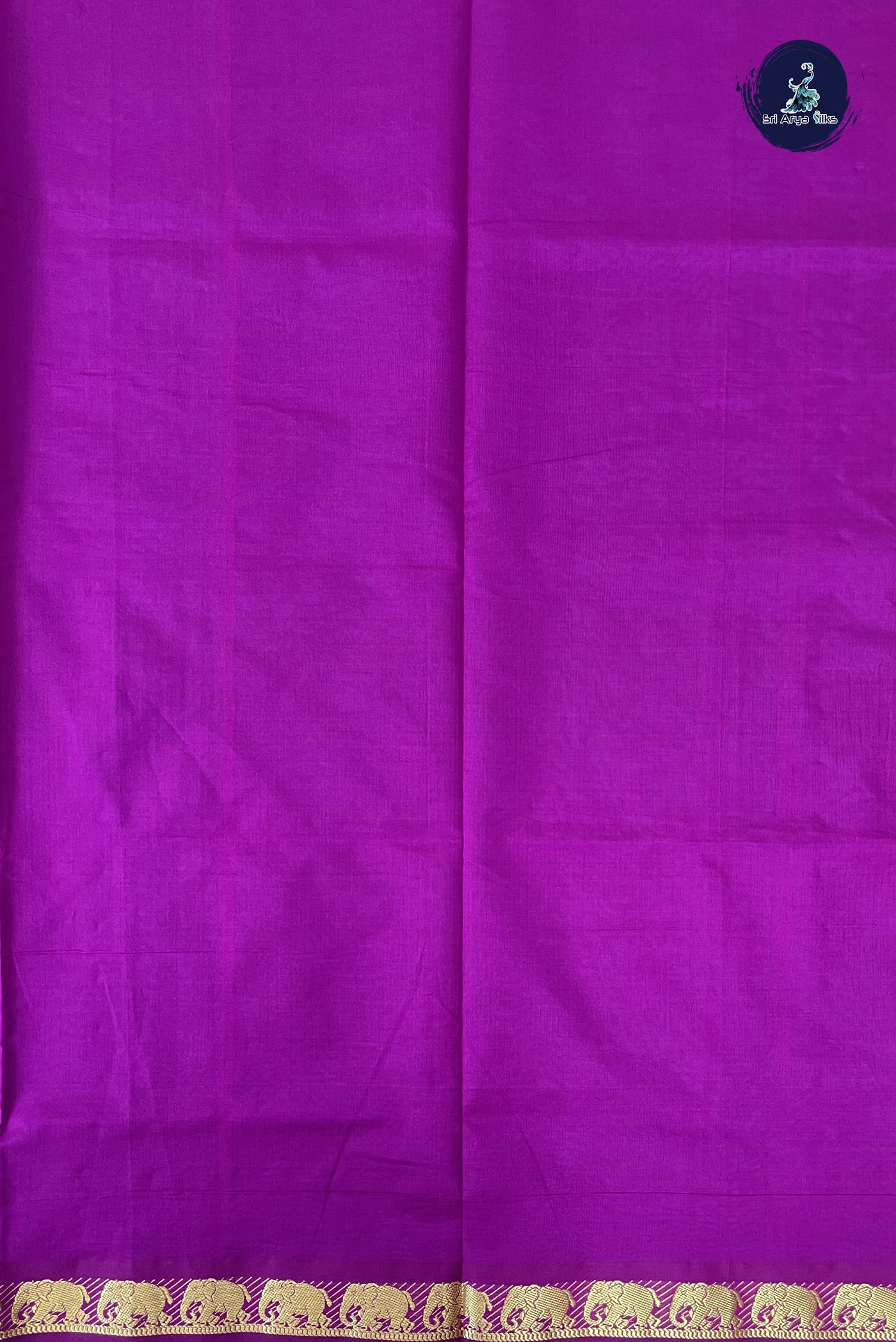 Copper Sulphate Blue Kanchi Semi Silk Cotton Saree With Plain Pattern