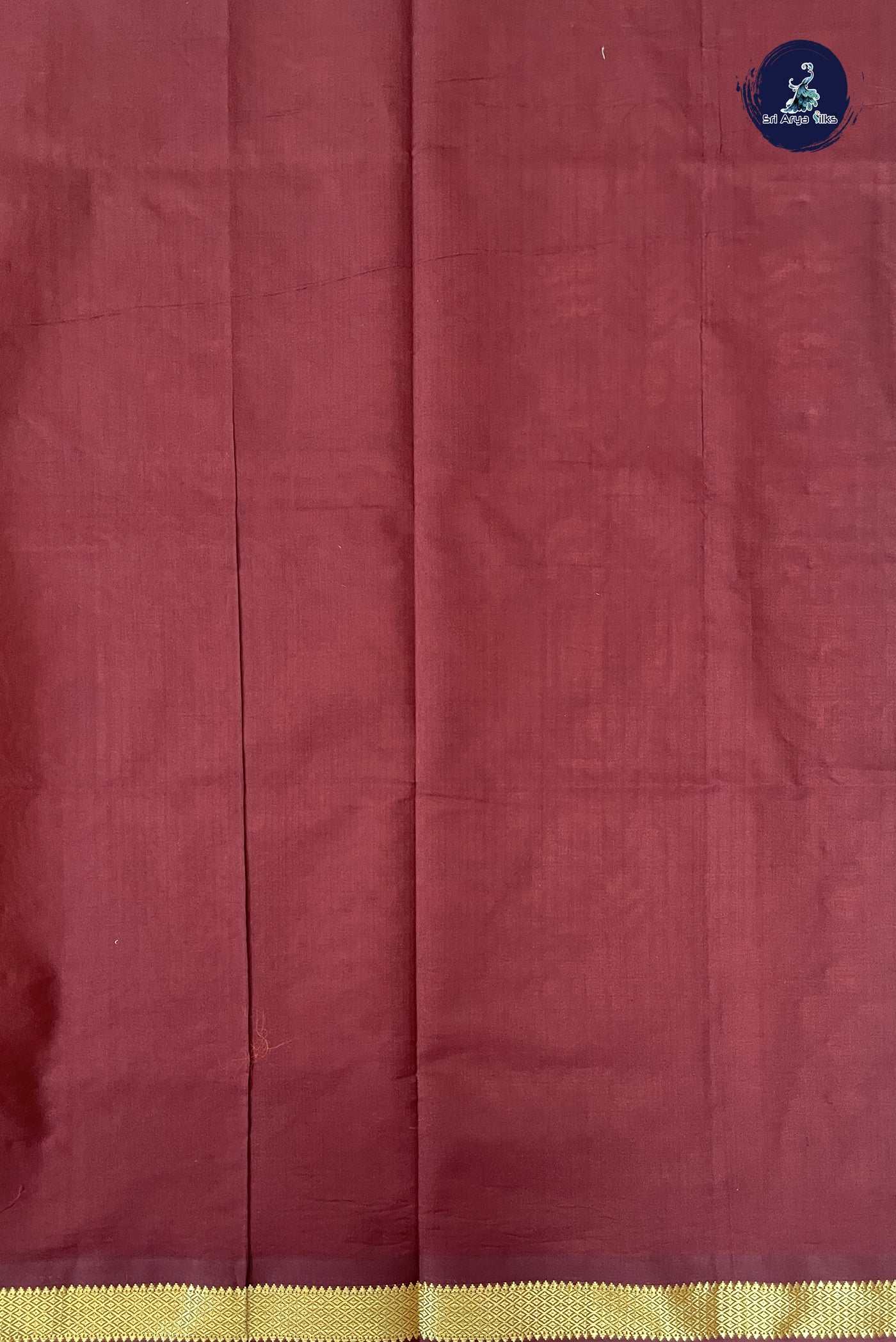 Orange Kanchi Semi Silk Cotton Saree With Plain Pattern