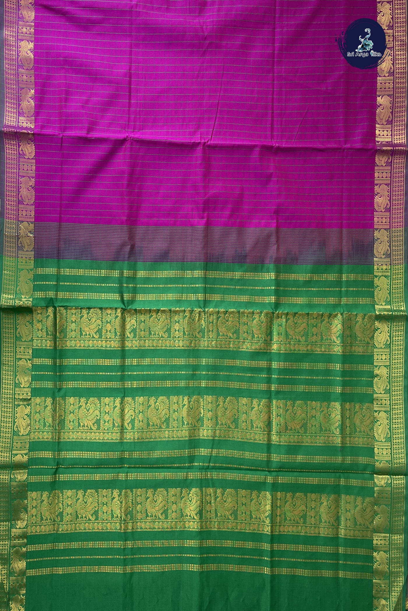 Vadamalli Kanchi Semi Silk Cotton Saree With Checked Pattern
