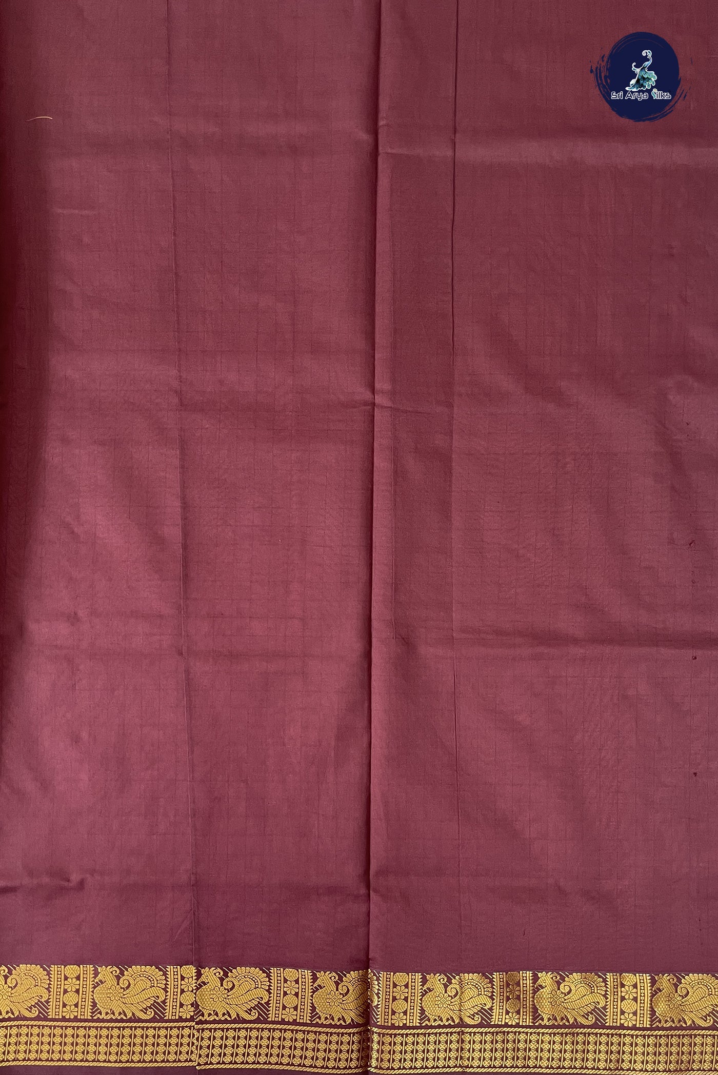 Caramel Pink Kanchi Semi Silk Cotton Saree With Checked Pattern