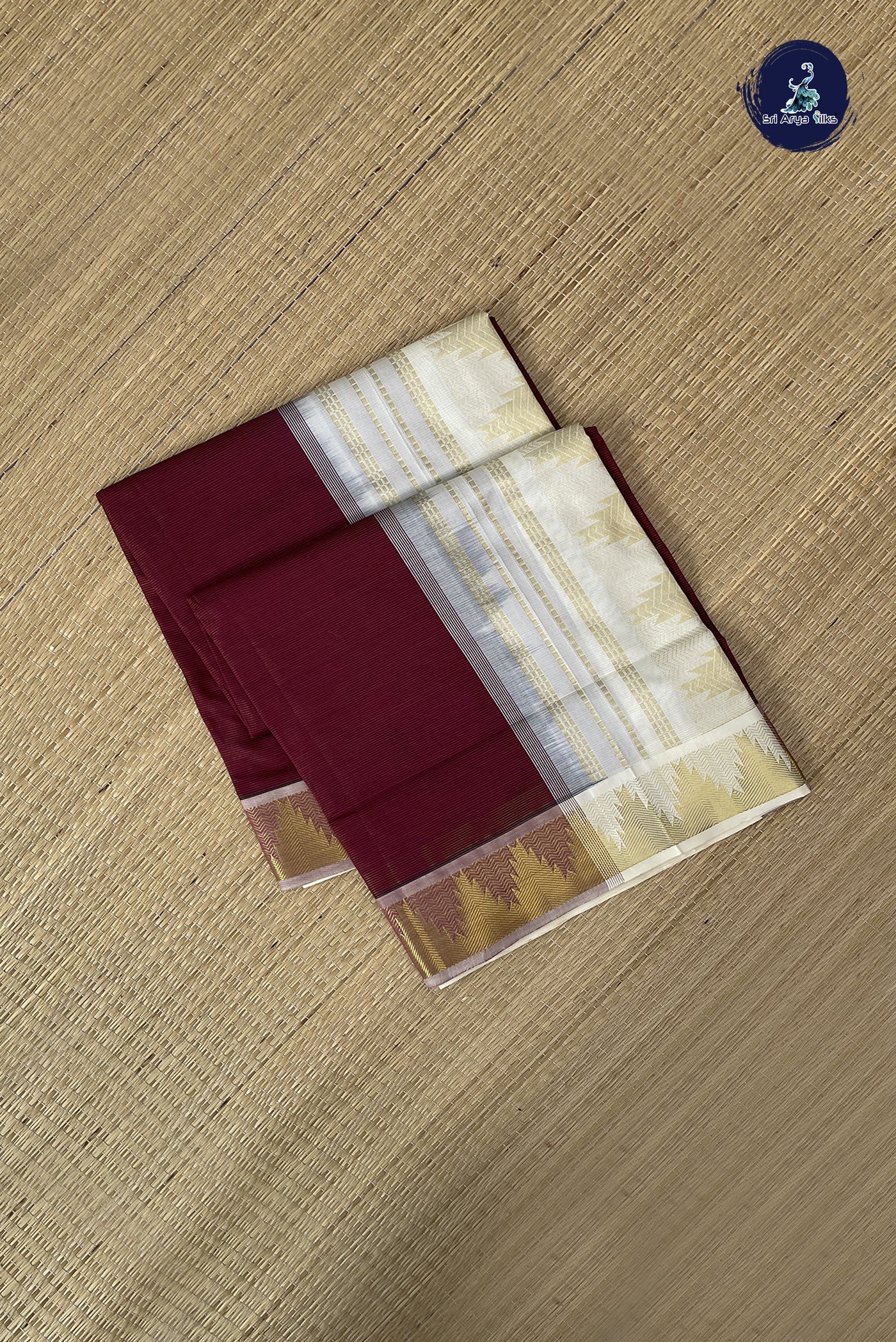 Brown Kanchi Semi Silk Cotton Saree With Vaira Oosi Pattern