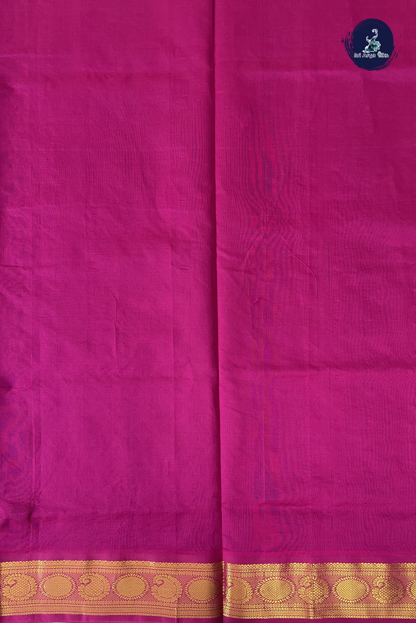 Navy Blue Kanchi Semi Silk Cotton Saree With Plain Pattern