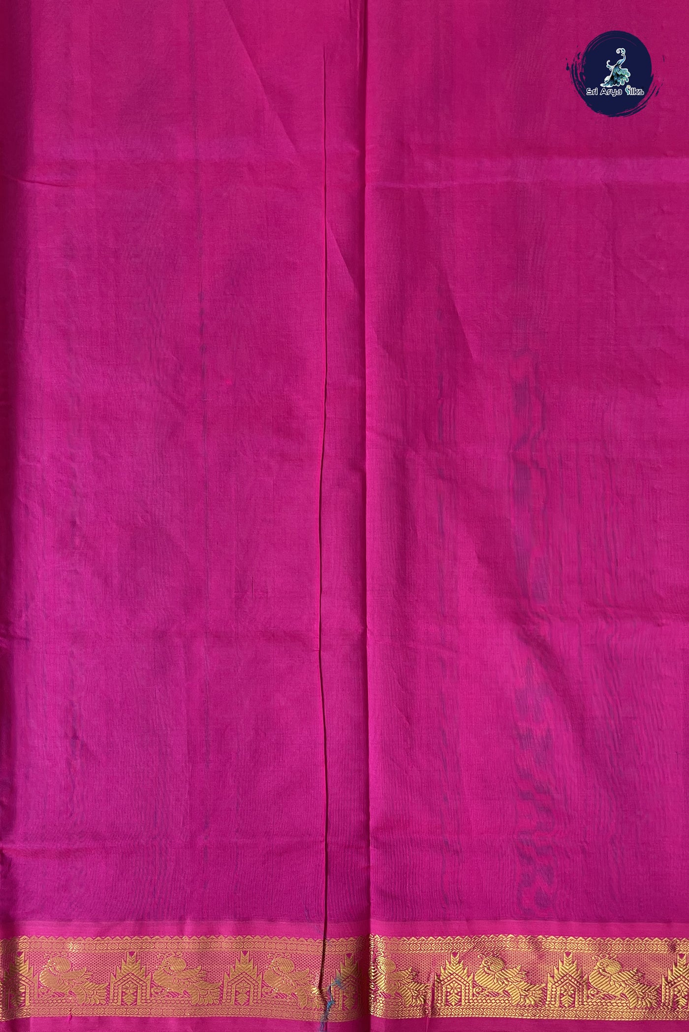Sapphire Green Kanchi Semi Silk Cotton Saree With Plain Pattern