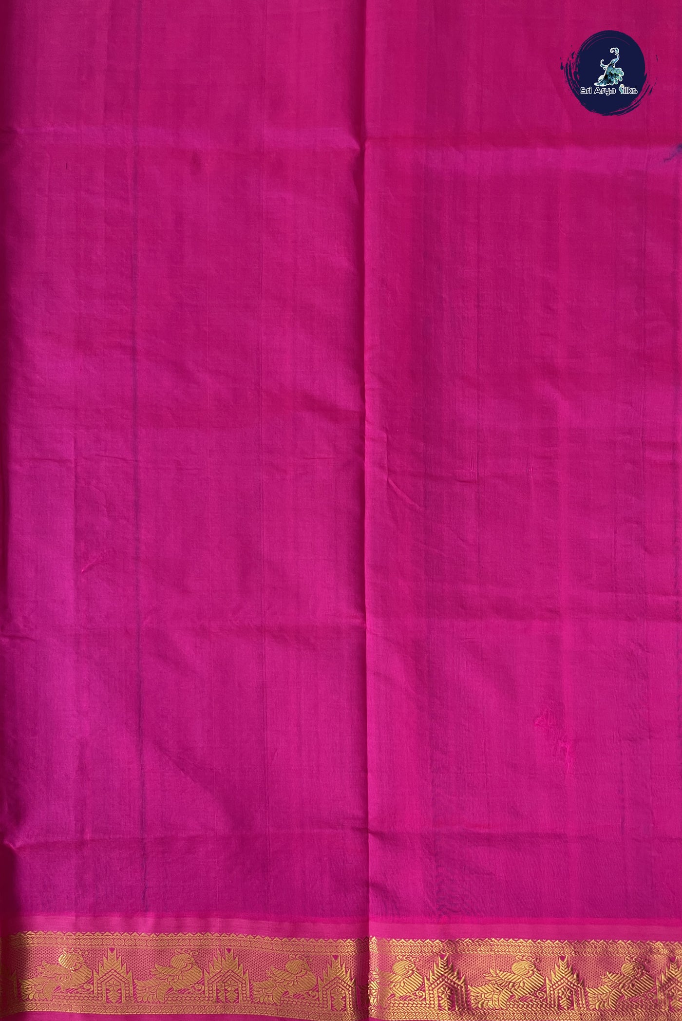 Sapphire Blue Kanchi Semi Silk Cotton Saree With Plain Pattern