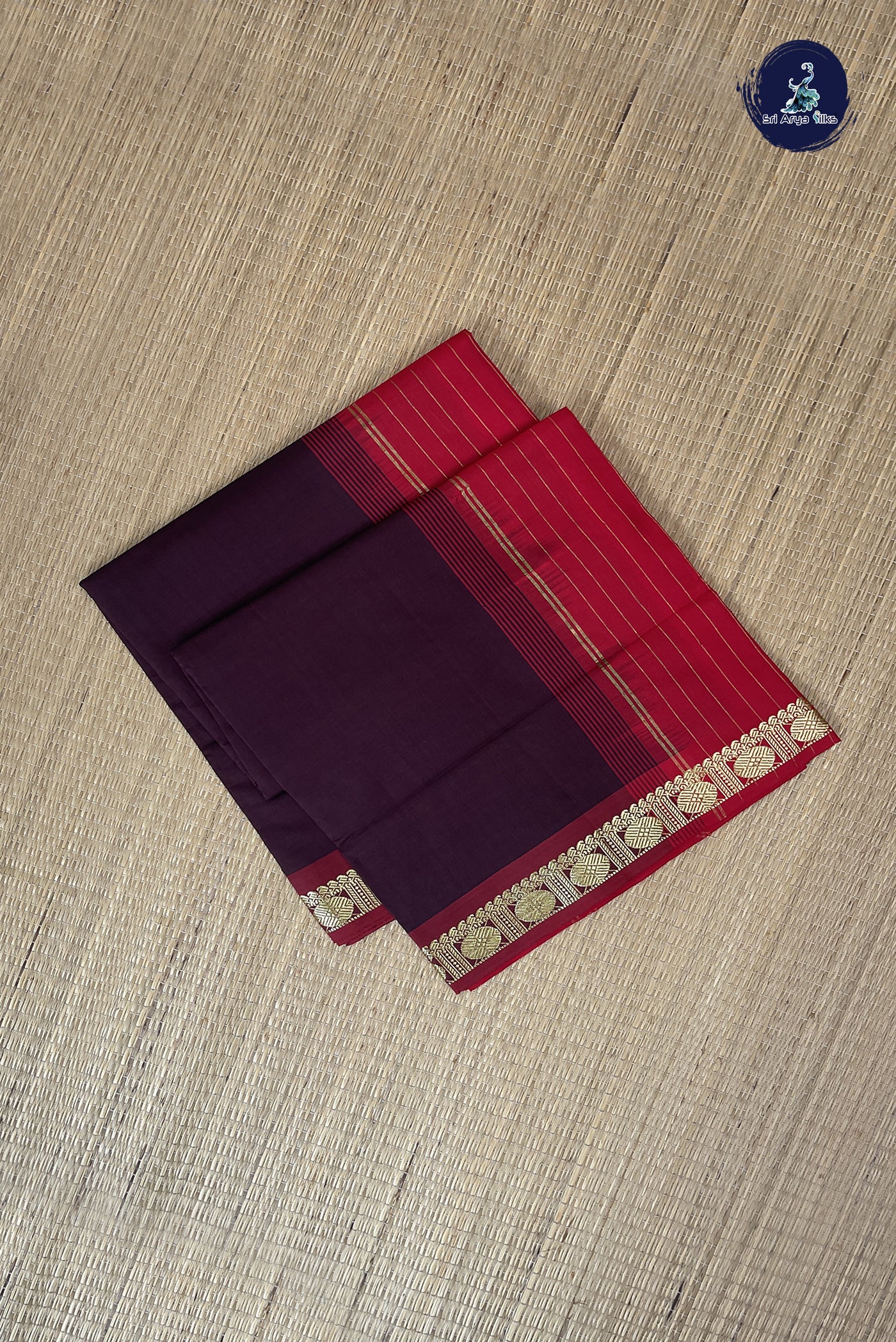 Coffee Brown Kanchi Semi Silk Cotton Saree With Plain Pattern