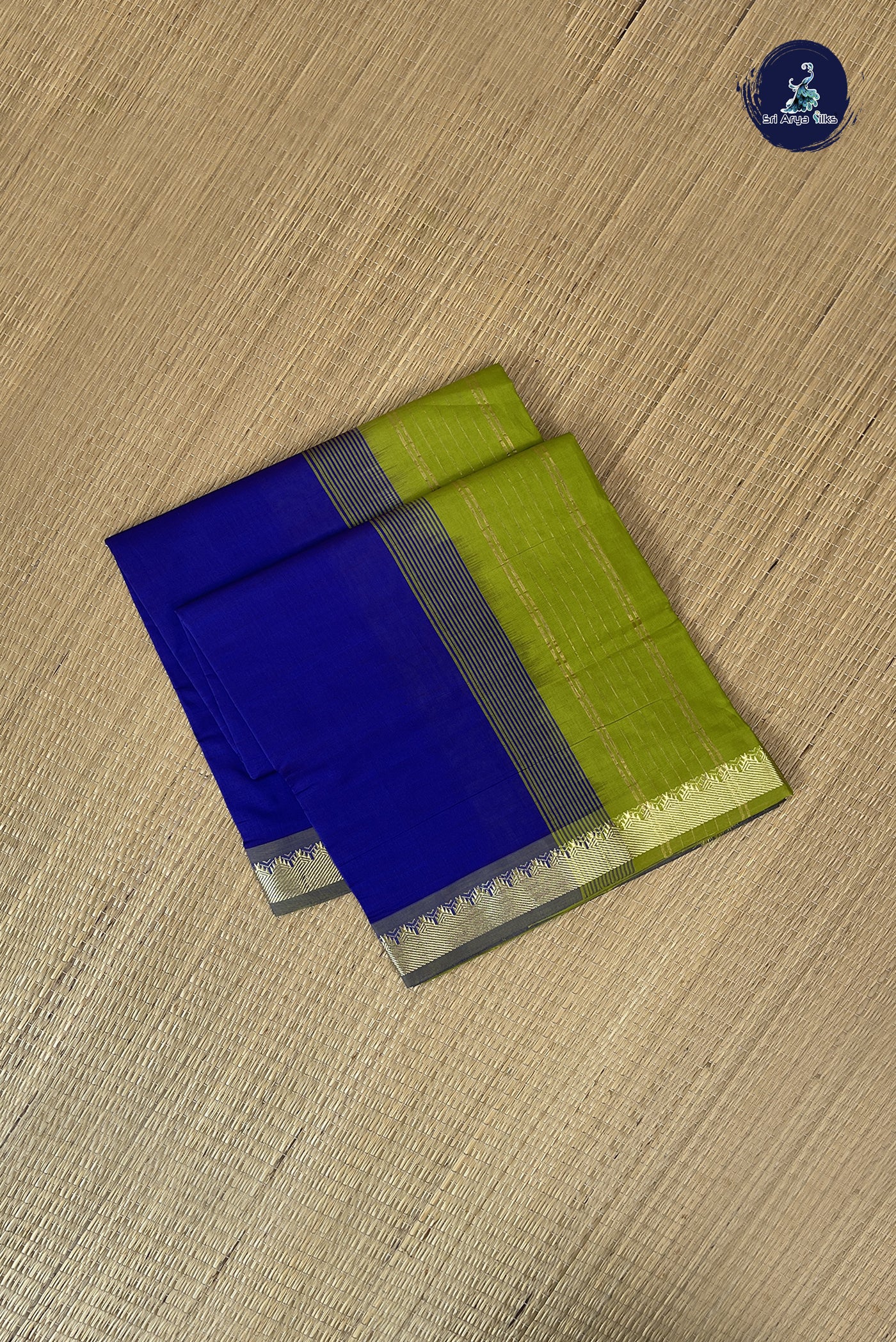 Violet Kanchi Semi Silk Cotton Saree With Plain Pattern