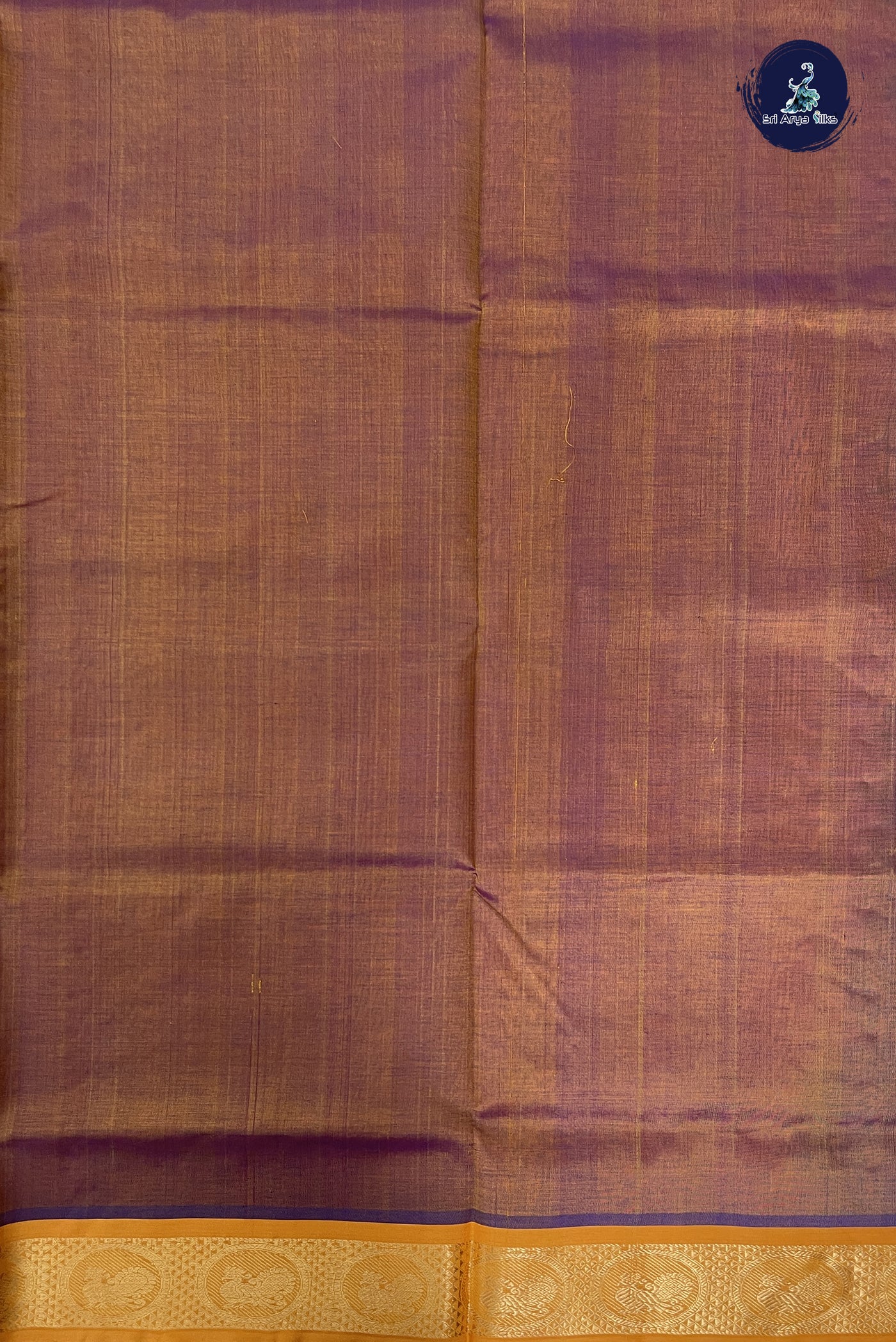 Orange Simple Silk Cotton Saree With Zari Buttas Pattern