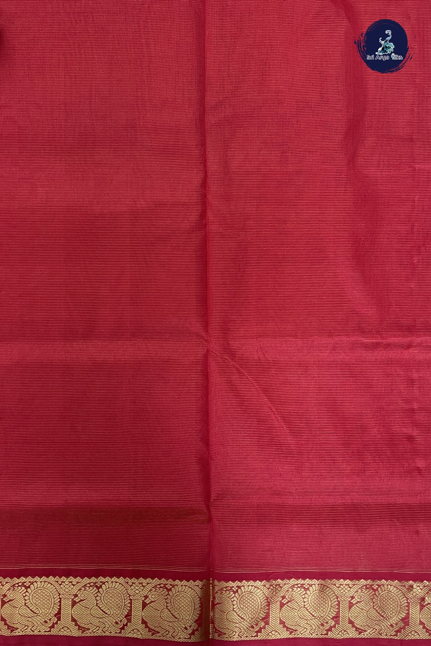 Red Vaira Oosi Silk Cotton Saree With Vaira Oosi Pattern