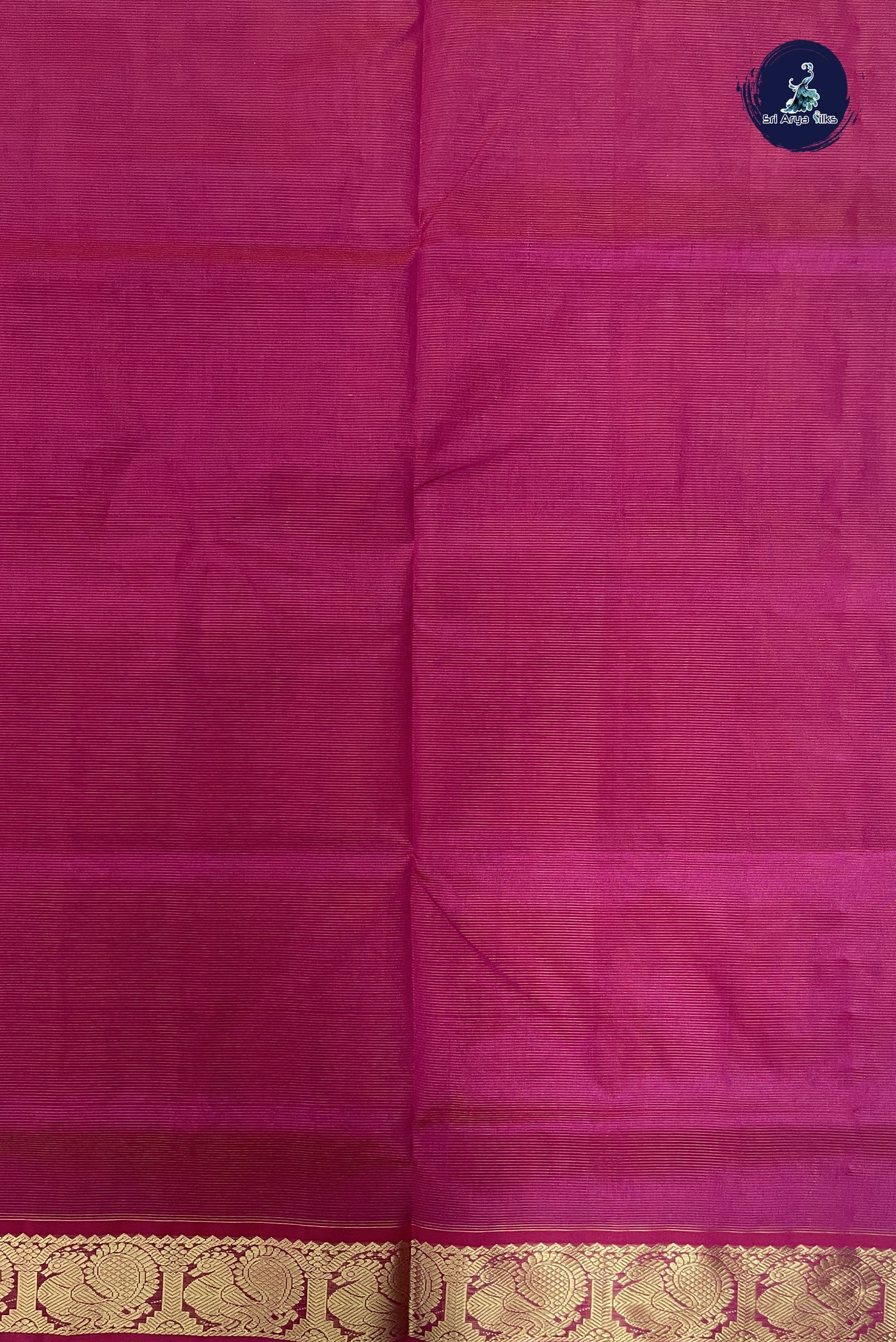 Dark Pink Vaira Oosi Silk Cotton Saree With Vaira Oosi Pattern