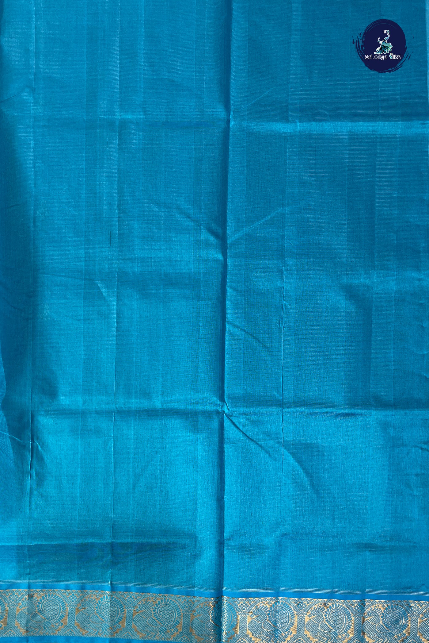Navy Blue Vaira Oosi Silk Cotton Saree With Vaira Oosi Pattern