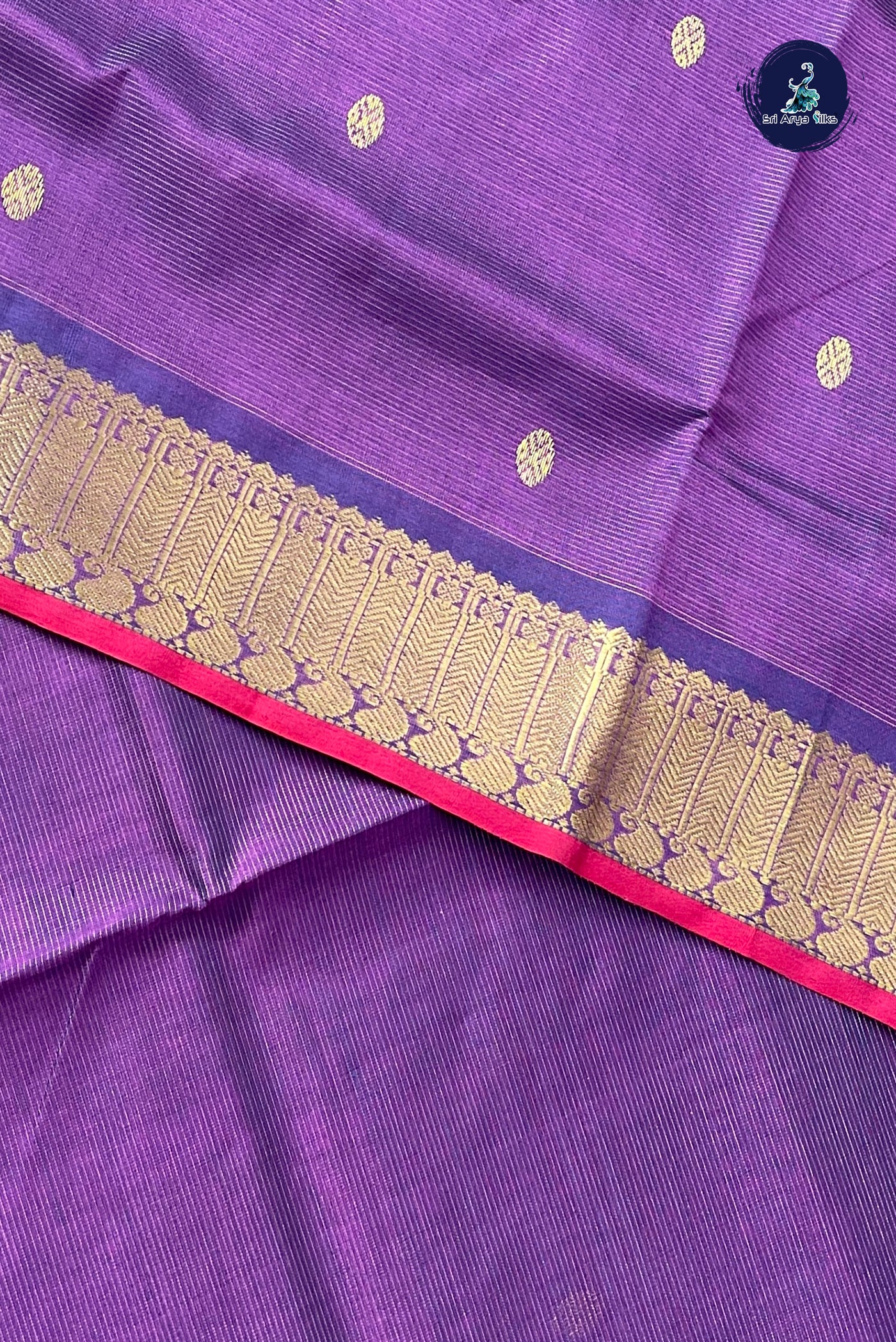 Jamun Vaira Oosi Silk Cotton Saree With Vaira Oosi Pattern