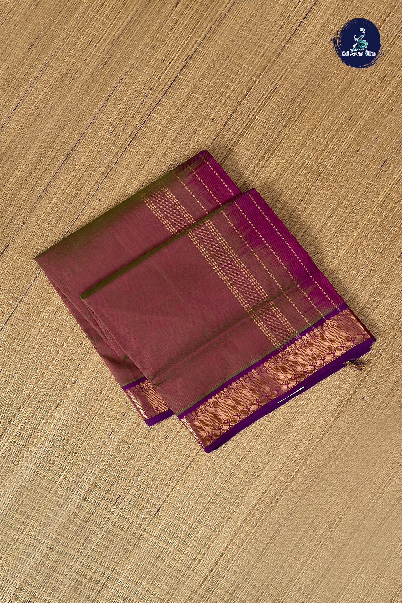Dual Tone Pink Vaira Oosi Silk Cotton Saree With Vaira Oosi Pattern