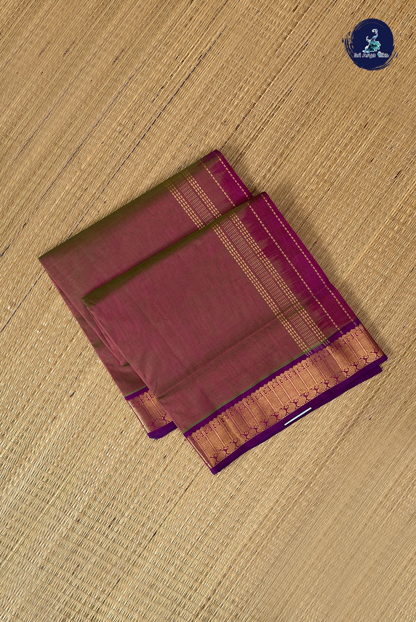 Dual Tone Pink Vaira Oosi Silk Cotton Saree With Vaira Oosi Pattern