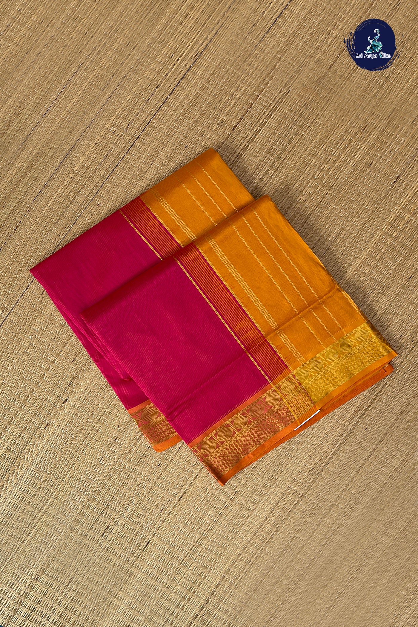 Pink Vaira Oosi Silk Cotton Saree With Vaira Oosi Pattern