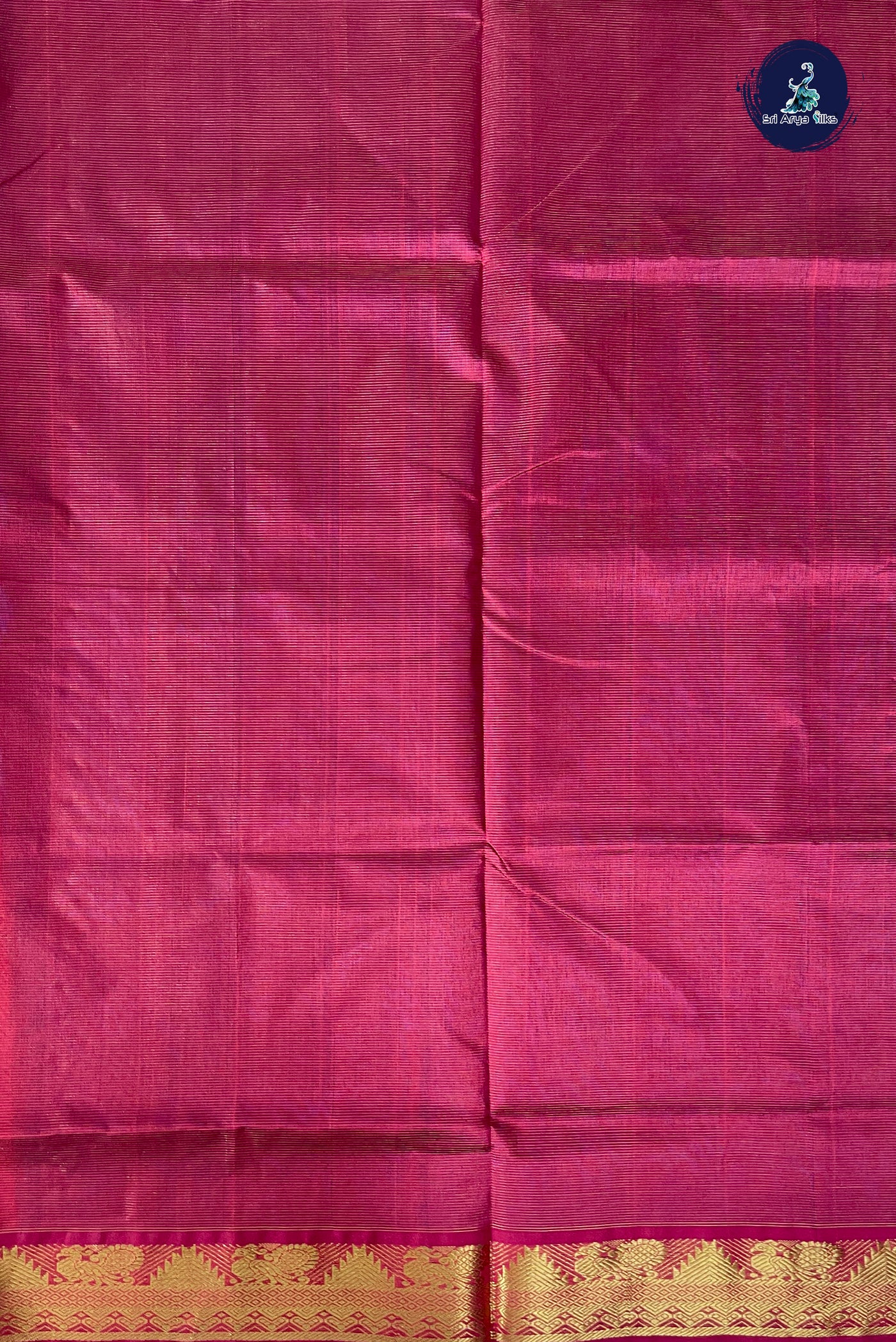 Dark Blue Vaira Oosi Silk Cotton Saree With Vaira Oosi Pattern