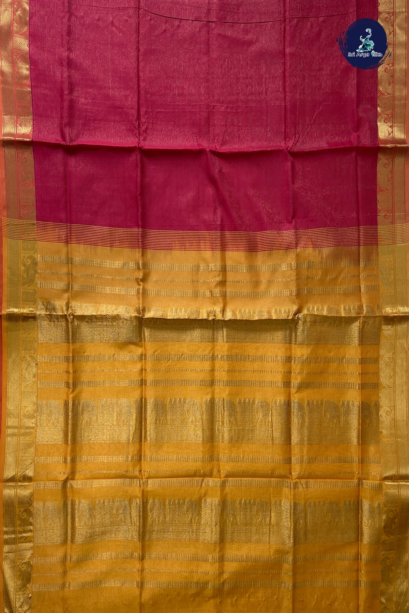 Red Vaira Oosi Silk Cotton Saree With Vaira Oosi Pattern