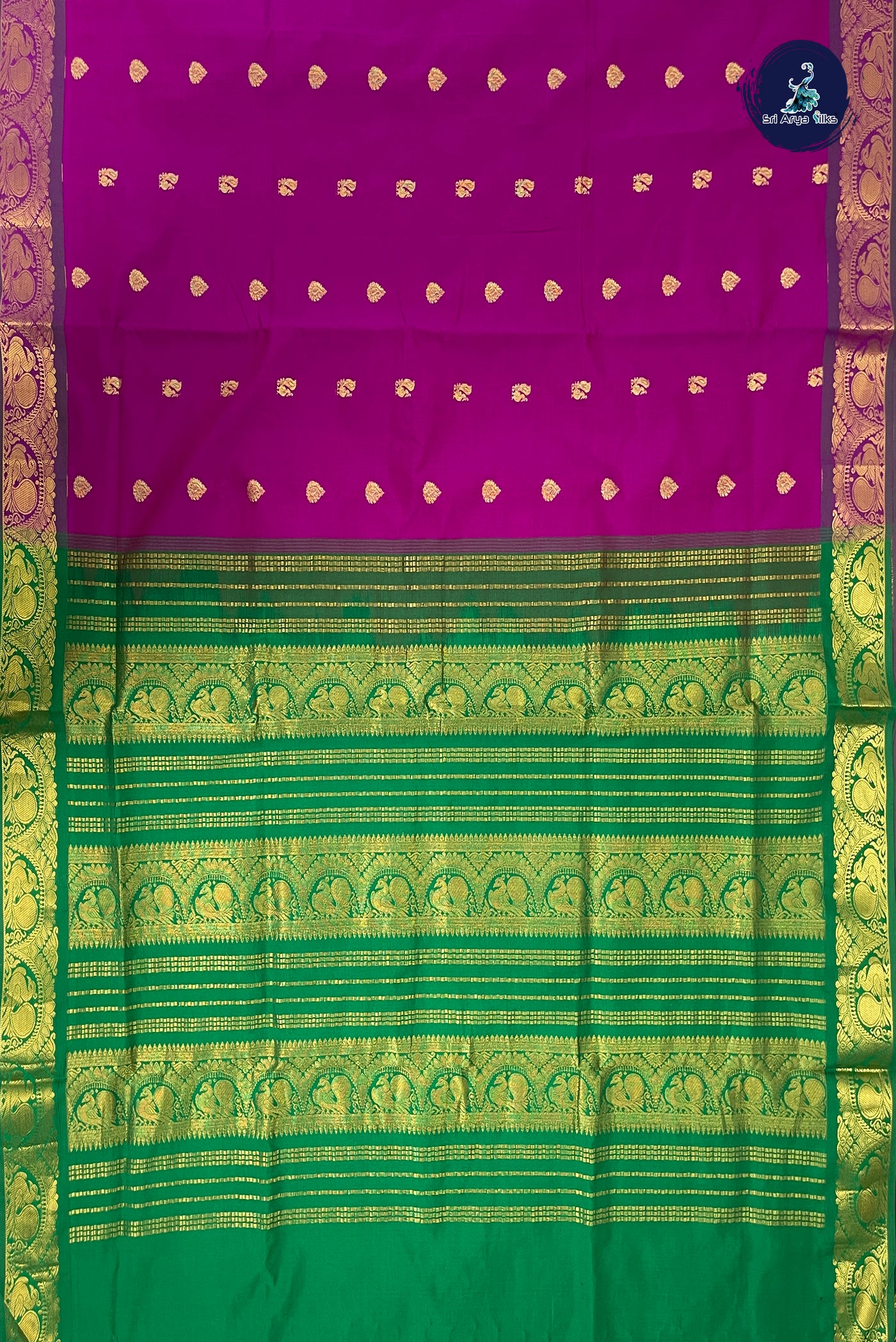 Vadamalli Half Pure Silk Cotton Saree With Zari Buttas Pattern