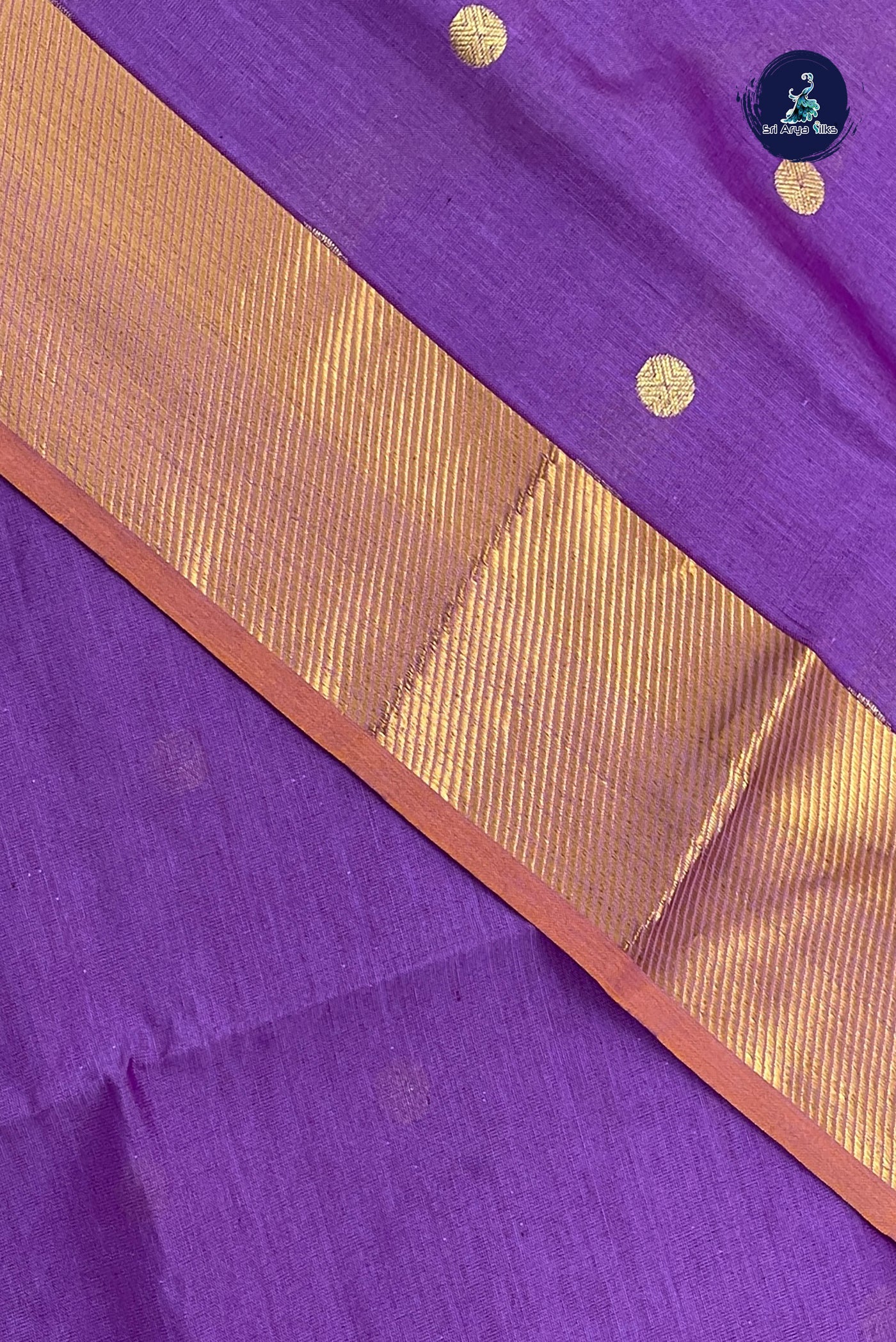 Lavender Half Pure Silk Cotton Saree With Zari Buttas Pattern