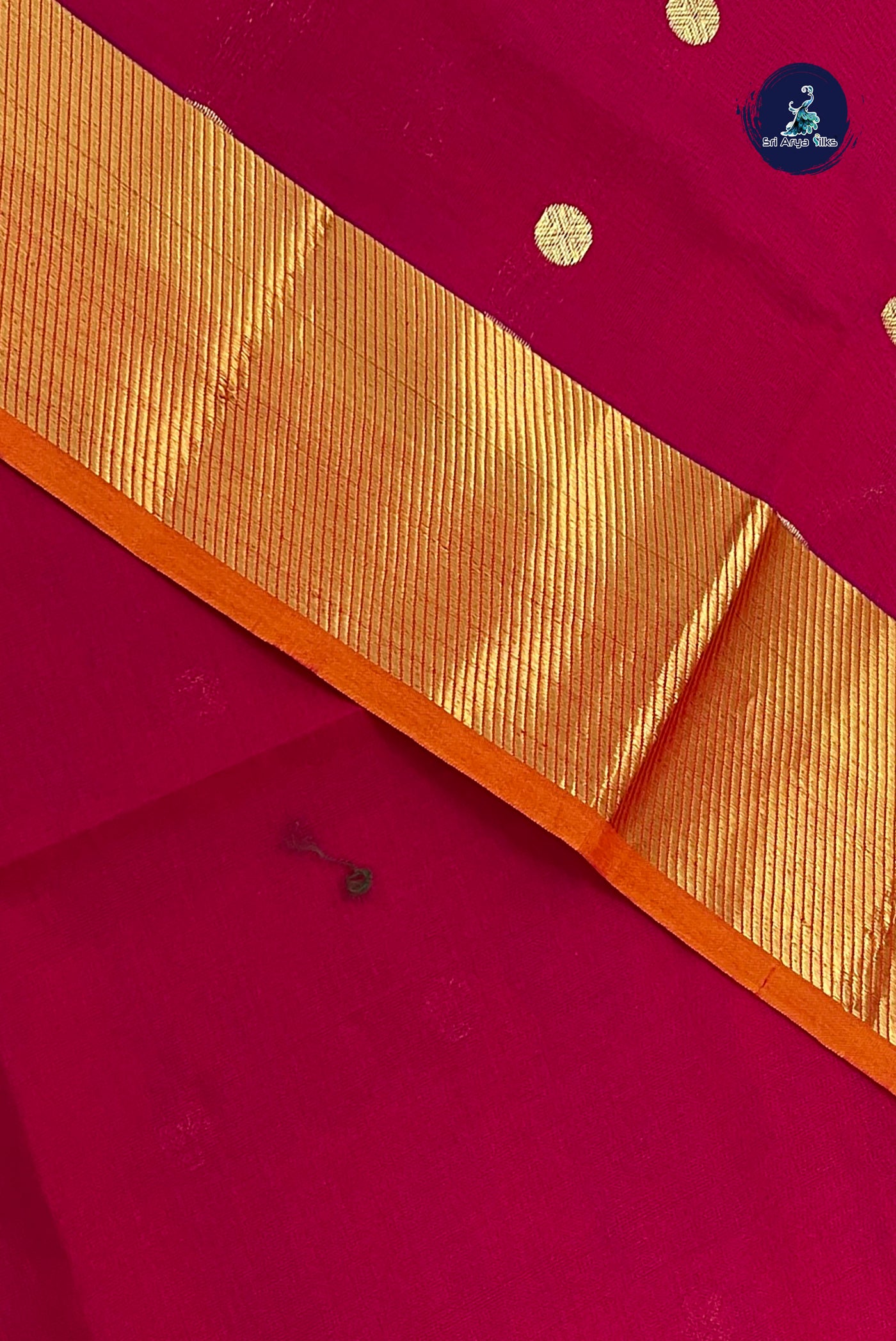 Red Half Pure Silk Cotton Saree With Zari Buttas Pattern
