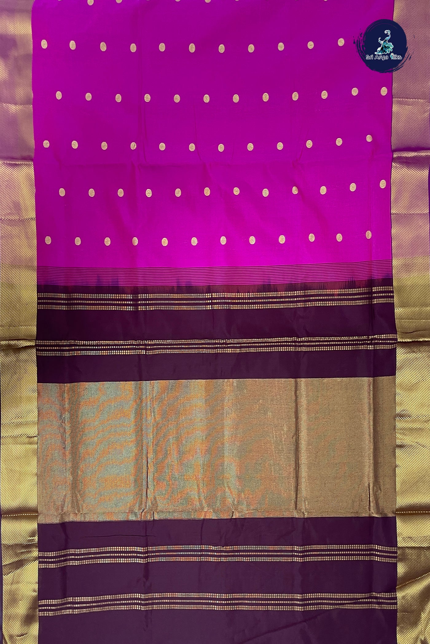 Vadamalli Half Pure Silk Cotton Saree With Zari Buttas Pattern