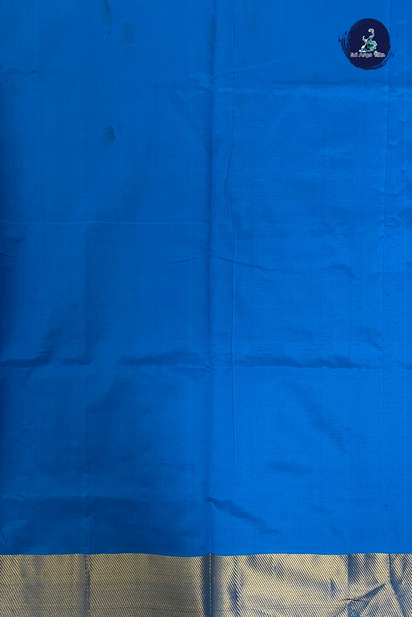 Blue Half Pure Silk Cotton Saree With Zari Buttas Pattern