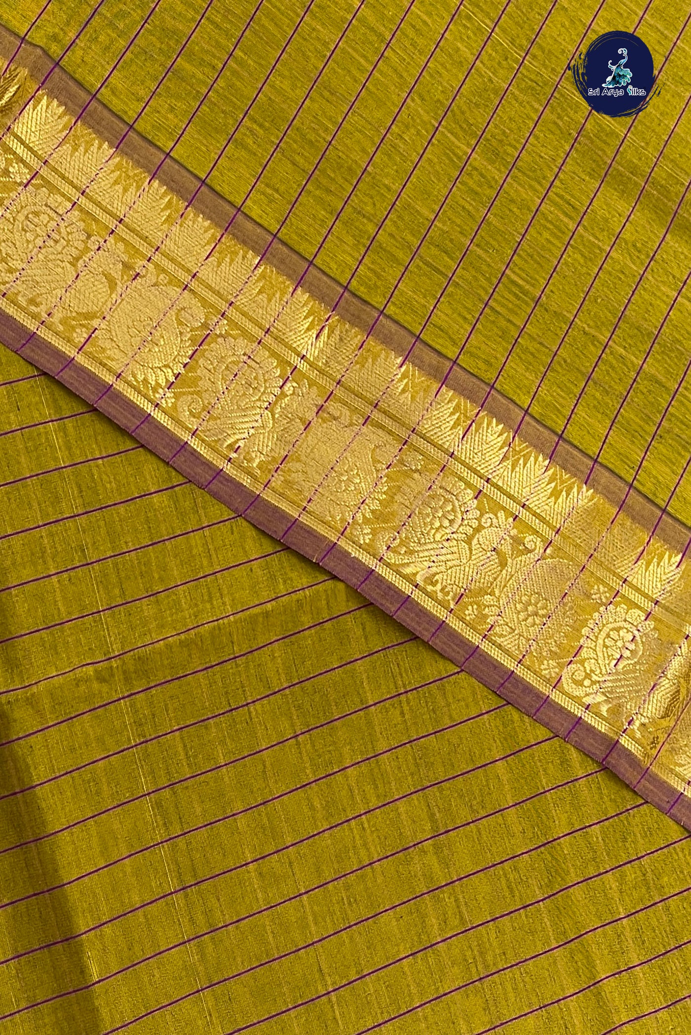 Honey Brown  Half Pure Silk Cotton Saree With Checked Pattern