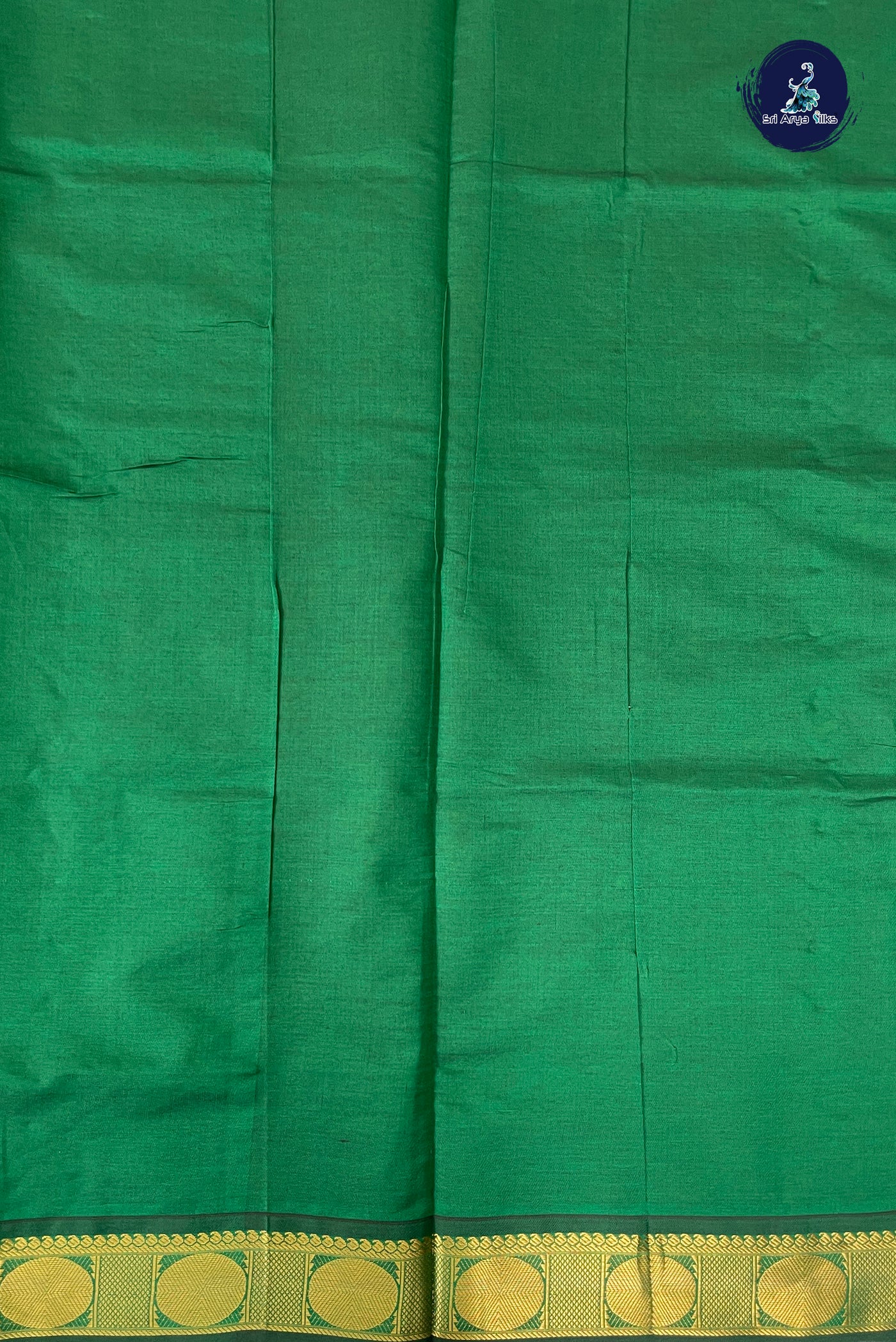 Lime Green Half Pure Silk Cotton Saree With Embossed Pattern