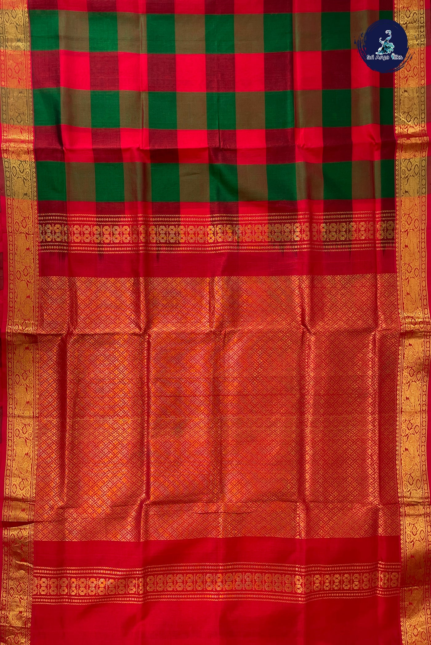 Multi Colour Simple Silk Cotton Saree With Paalum Pazham Kattam Pattern