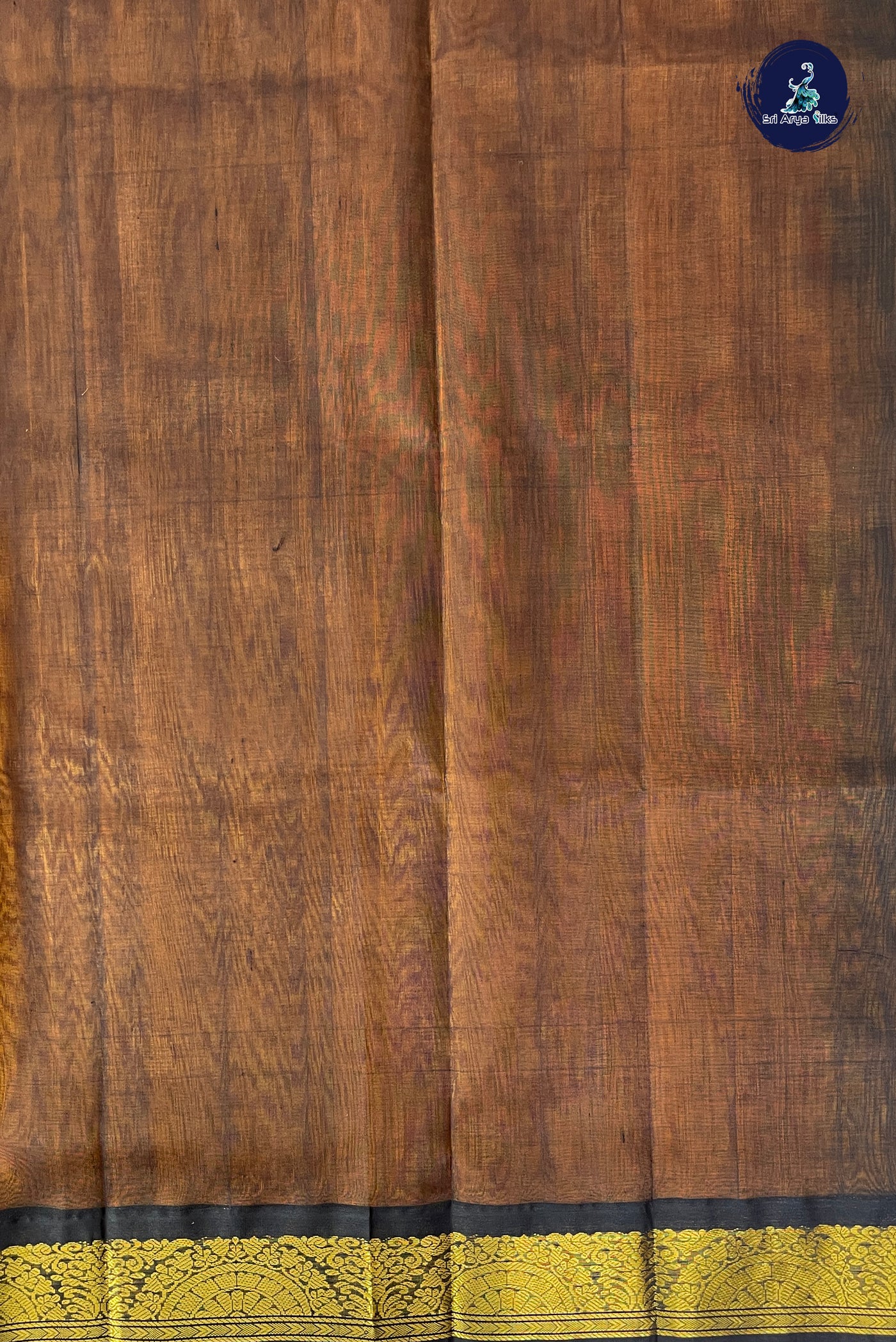Mustard Yellow Korvai Silk Cotton Saree With Plain Pattern