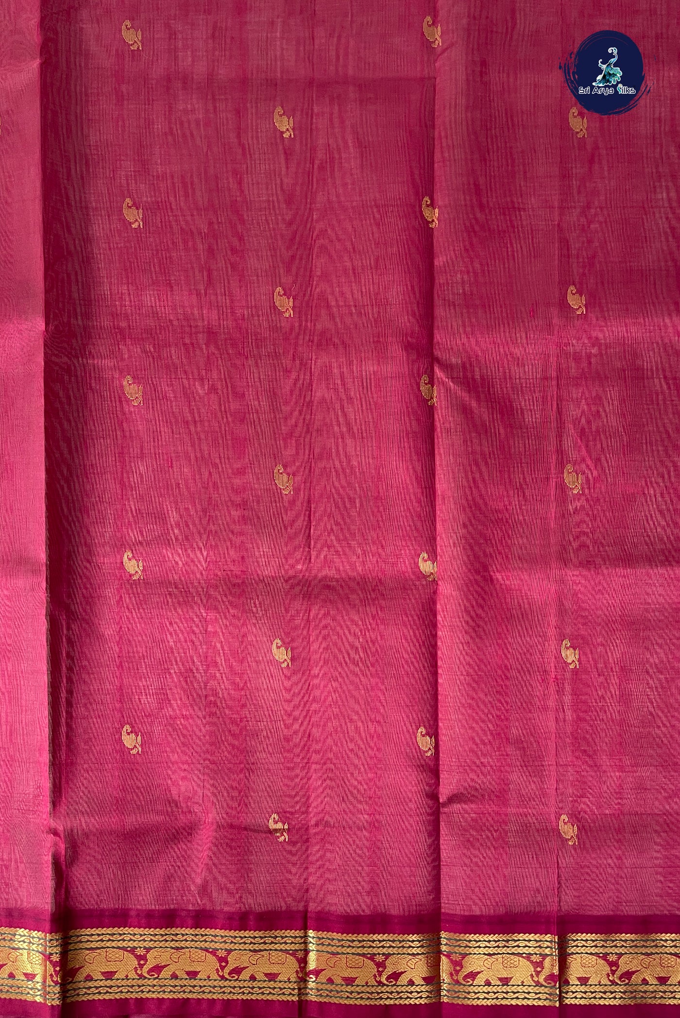 Elaichi Green Korvai Silk Cotton Saree With Zari Buttas Pattern