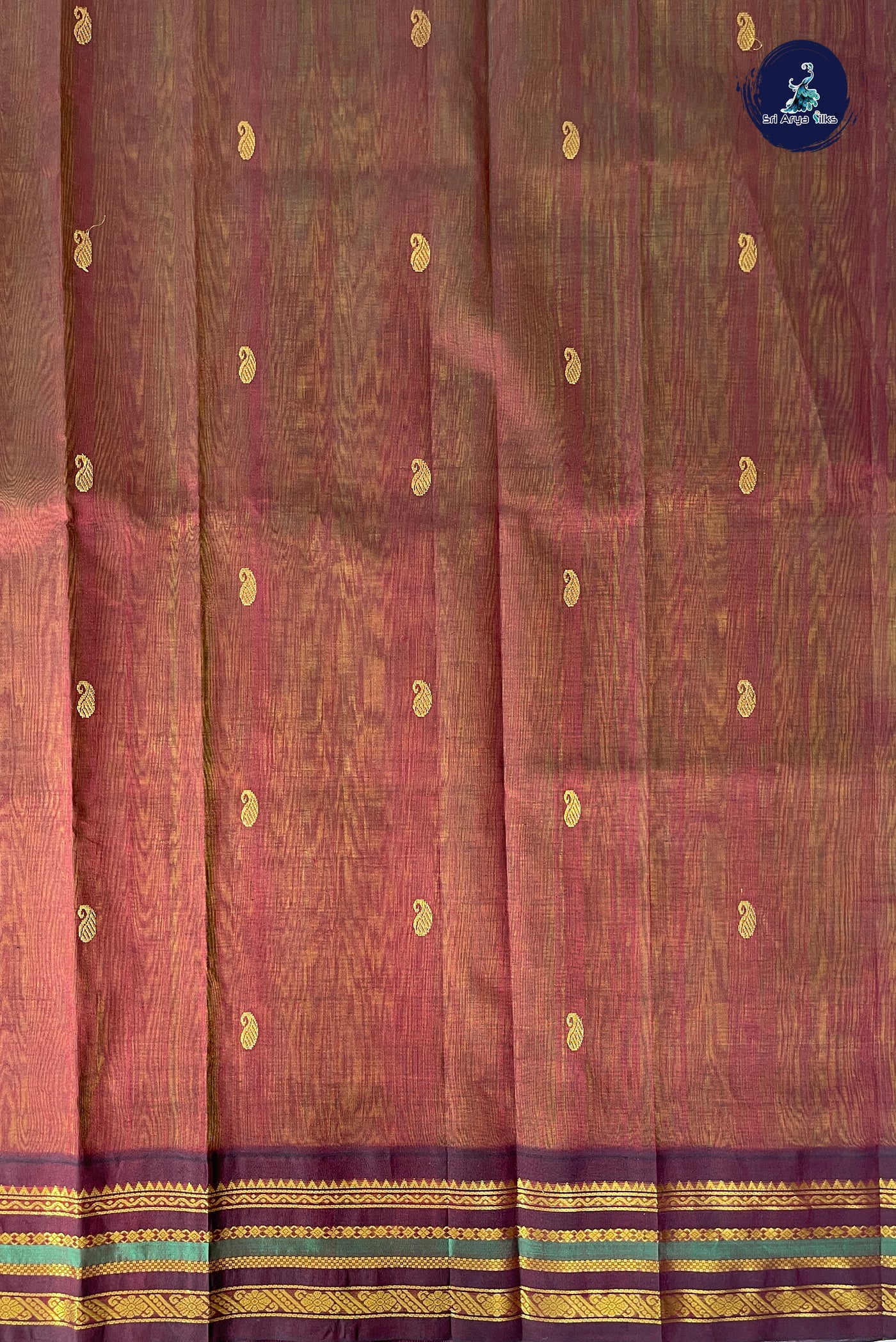 Flurocent Green Korvai Silk Cotton Saree With Zari Buttas Pattern