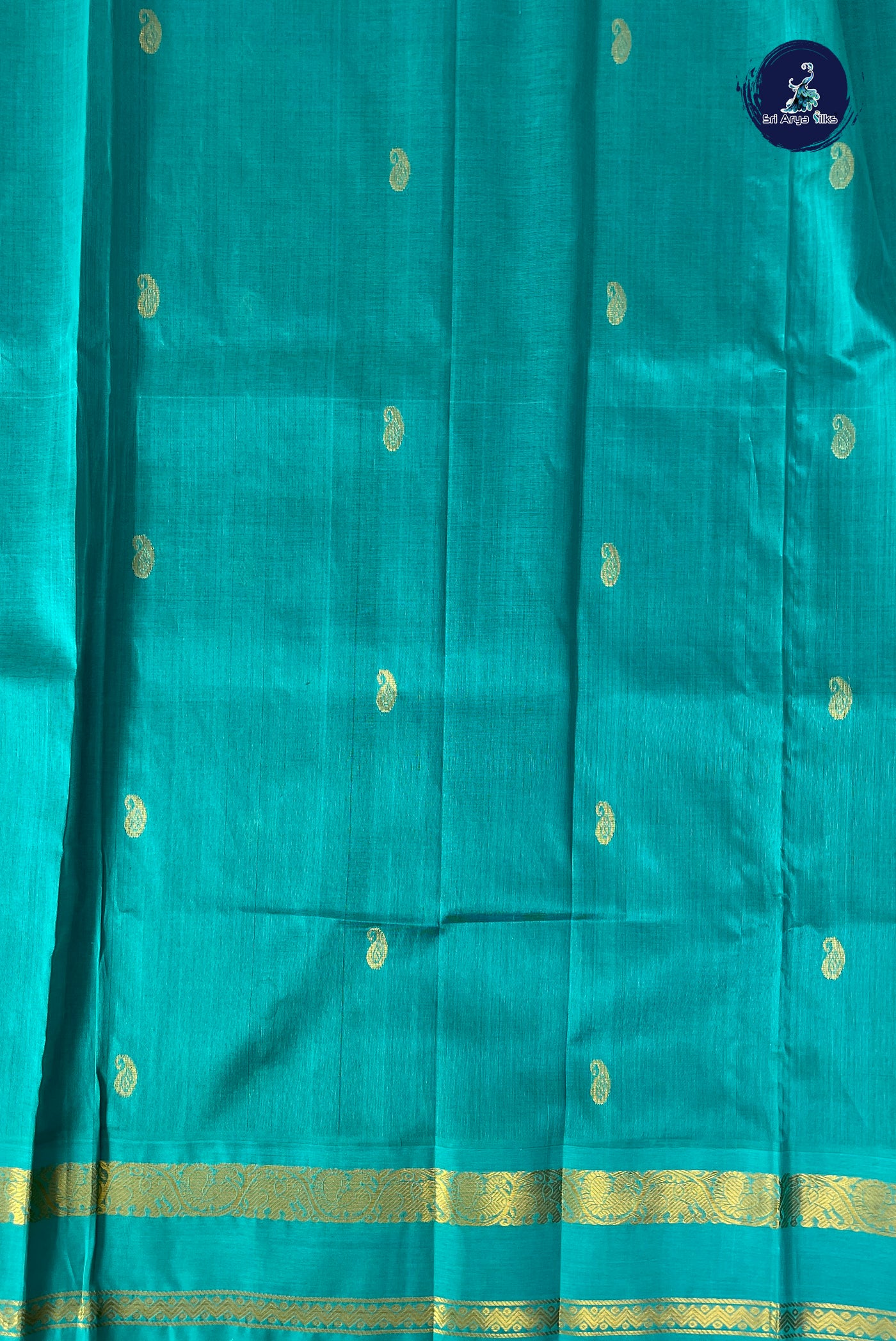 Dual Tone Wine Korvai Silk Cotton Saree With Zari Buttas Pattern