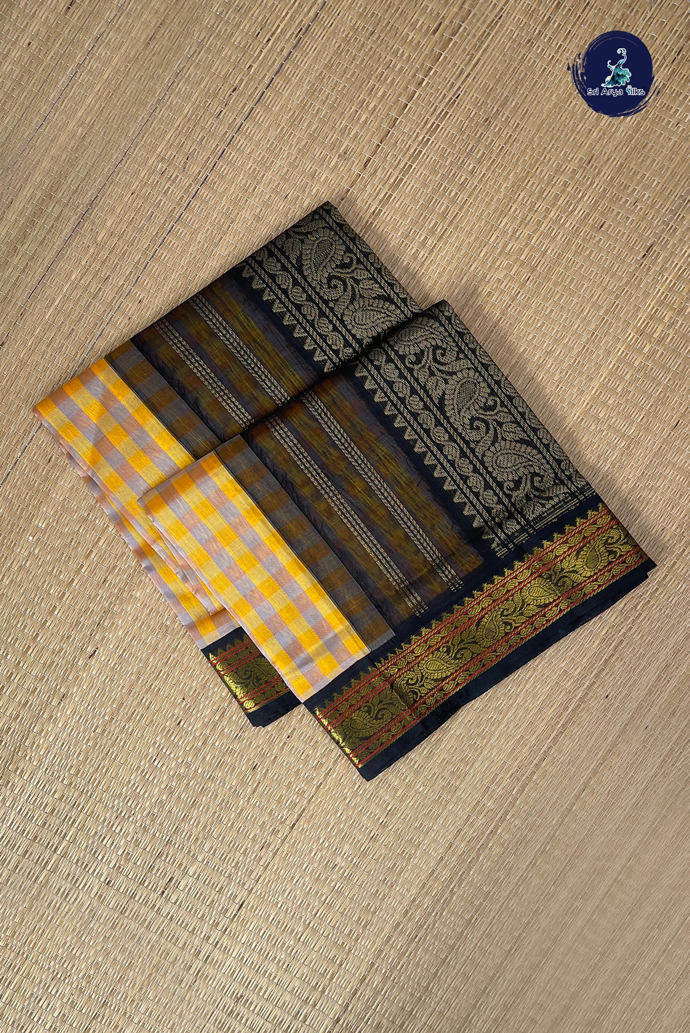 Multi Colour Checked Saree With Paalum Pazham Kattam Pattern