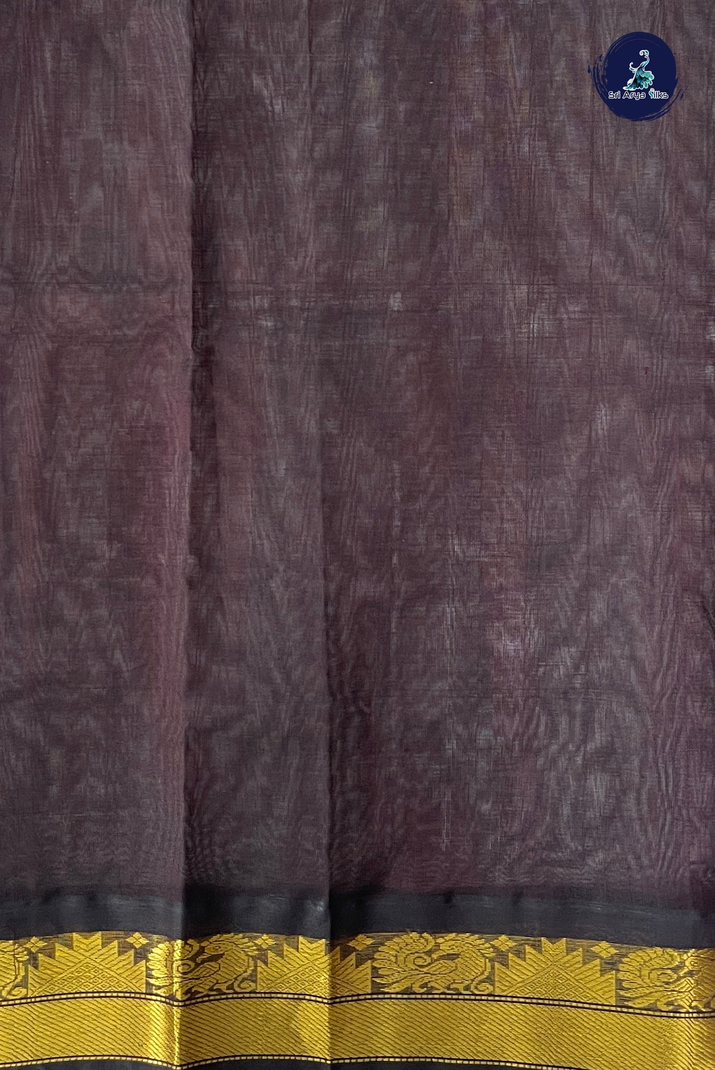 Blue Checked Saree With Zari Checked Pattern