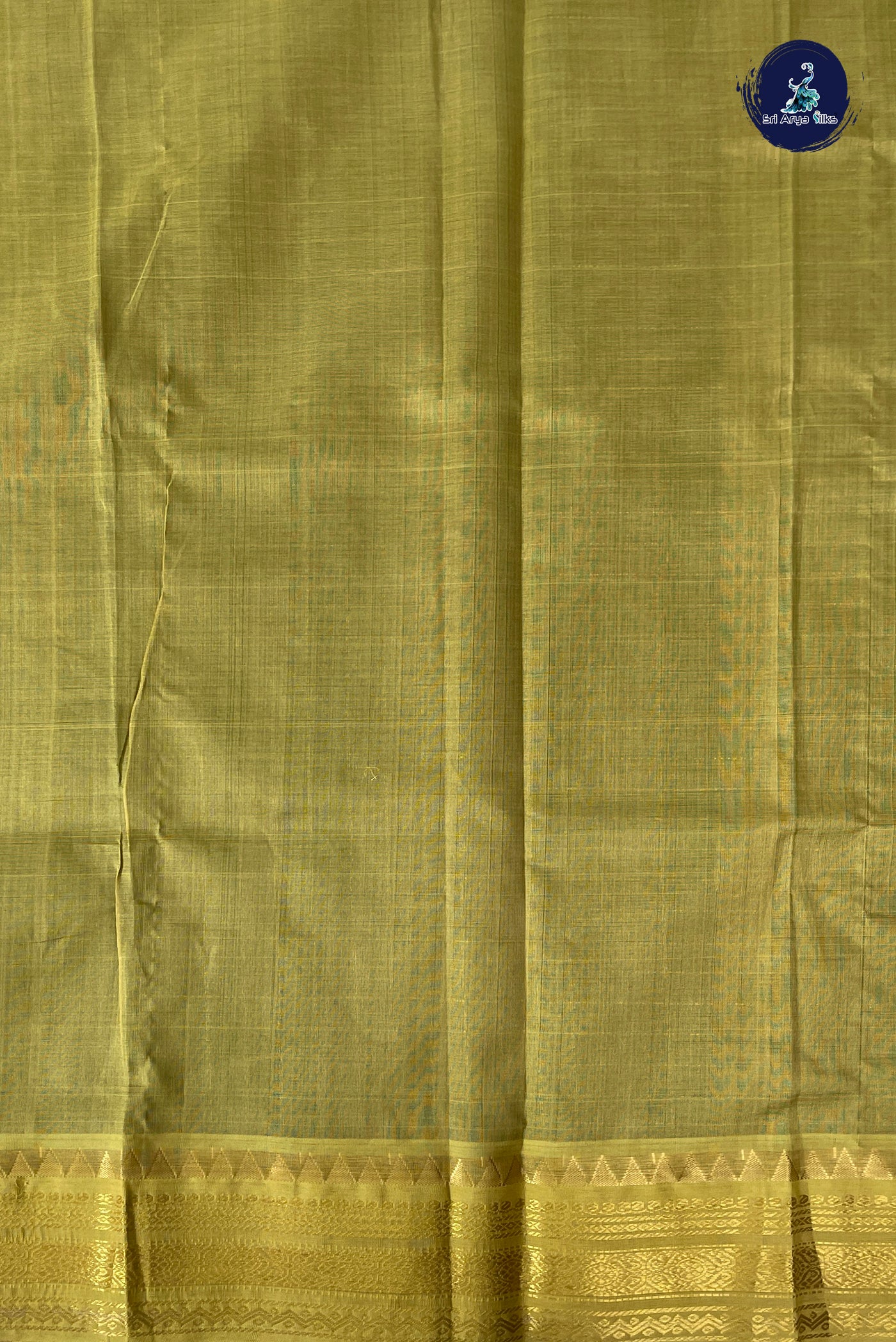 Green Checked Saree With Zari Checked Pattern