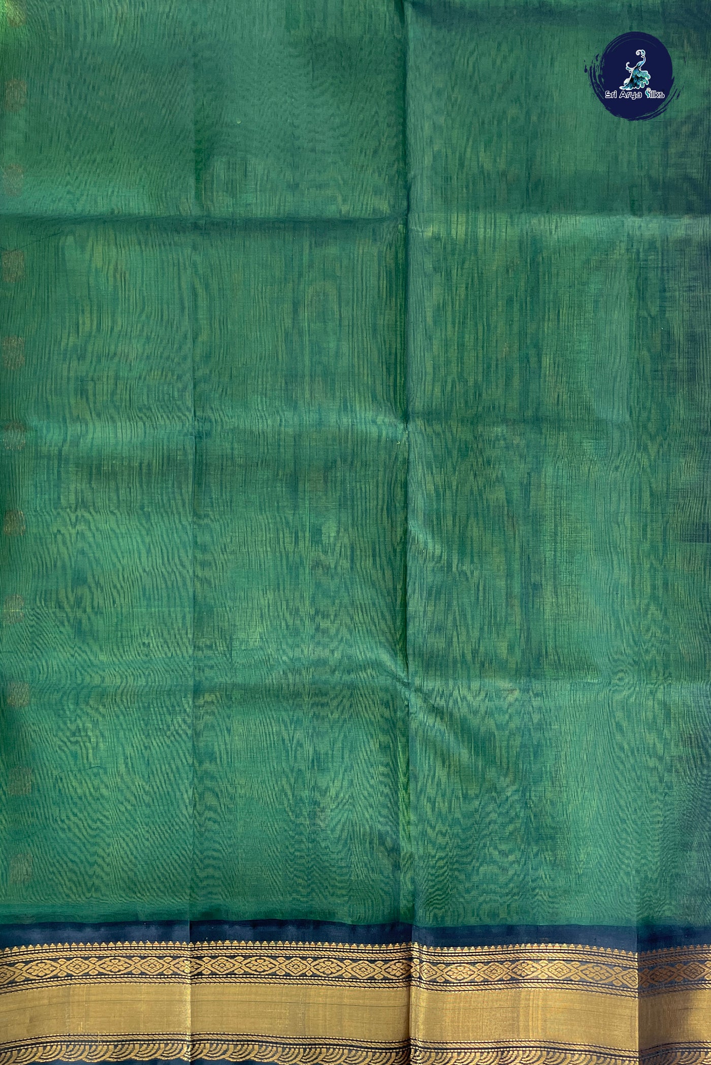 Light Green Korvai Silk Cotton Saree With Zari Buttas Pattern