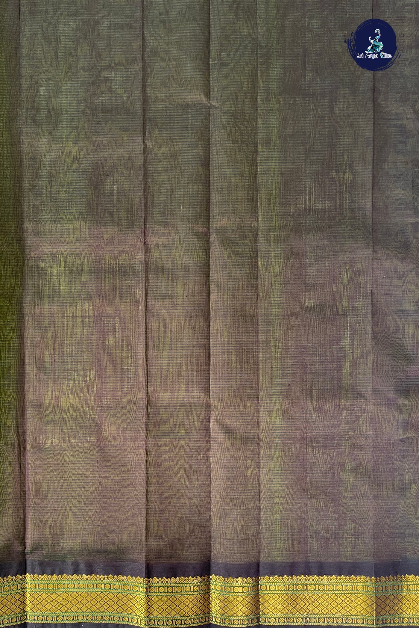 Multi Colour Korvai Silk Cotton Saree With Stripes Pattern